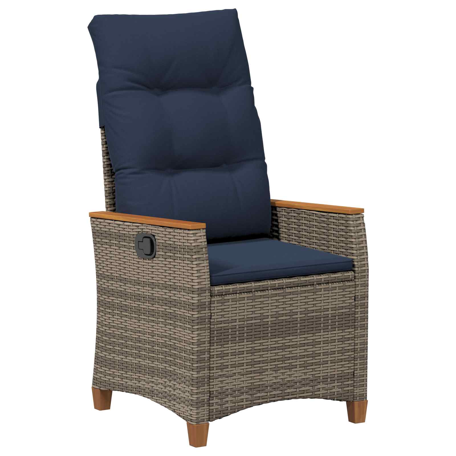 Verstellbarer Gartenstuhl 2 Stk. Grau und Marineblau