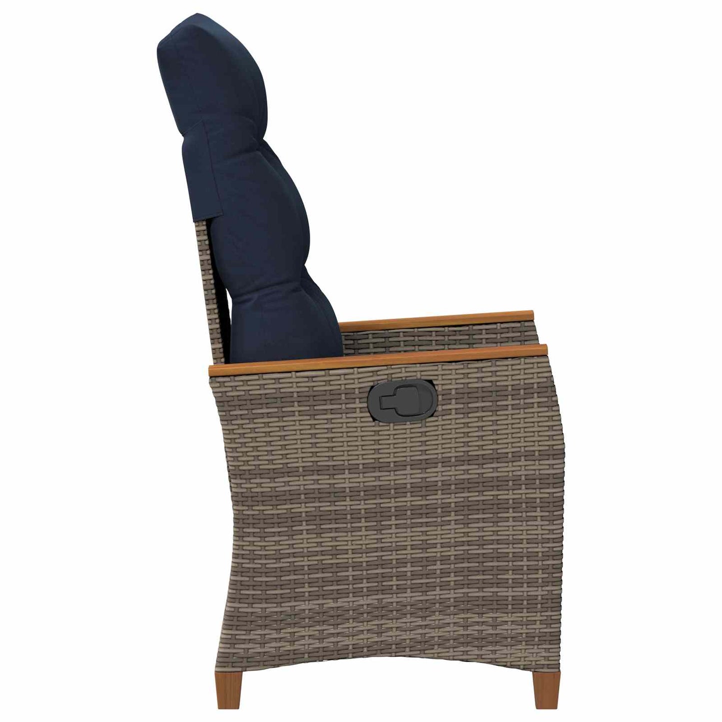 Verstellbarer Gartenstuhl 2 Stk. Grau und Marineblau