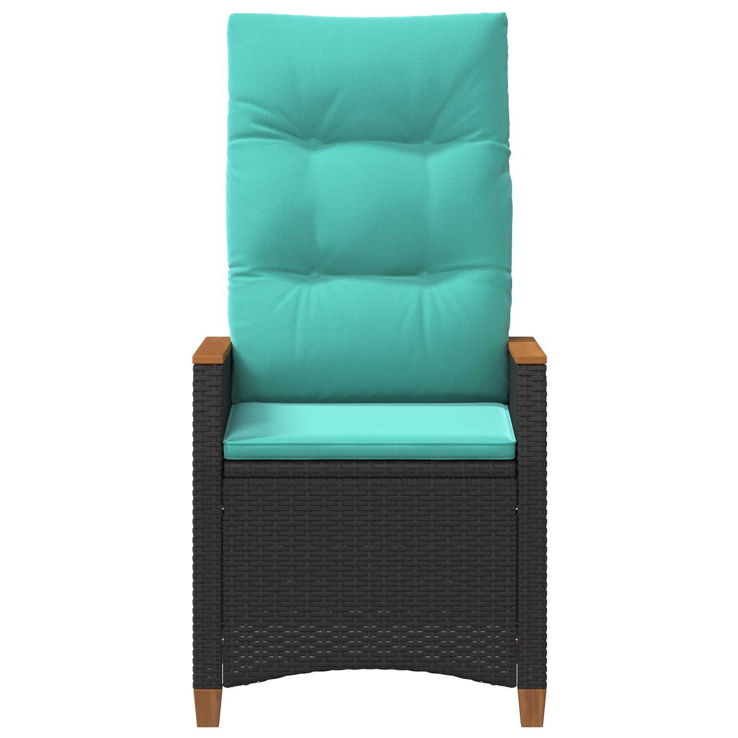 Verstellbarer Gartenstuhl Schwarz und Türkis 64 x 57,5 x 112 cm