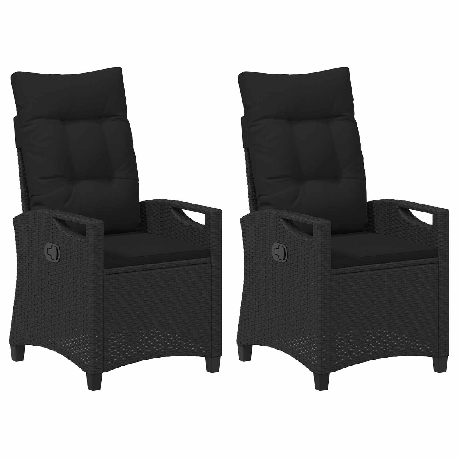 Gartenstuhl 2 Stk. Schwarz Stahl und Polyester