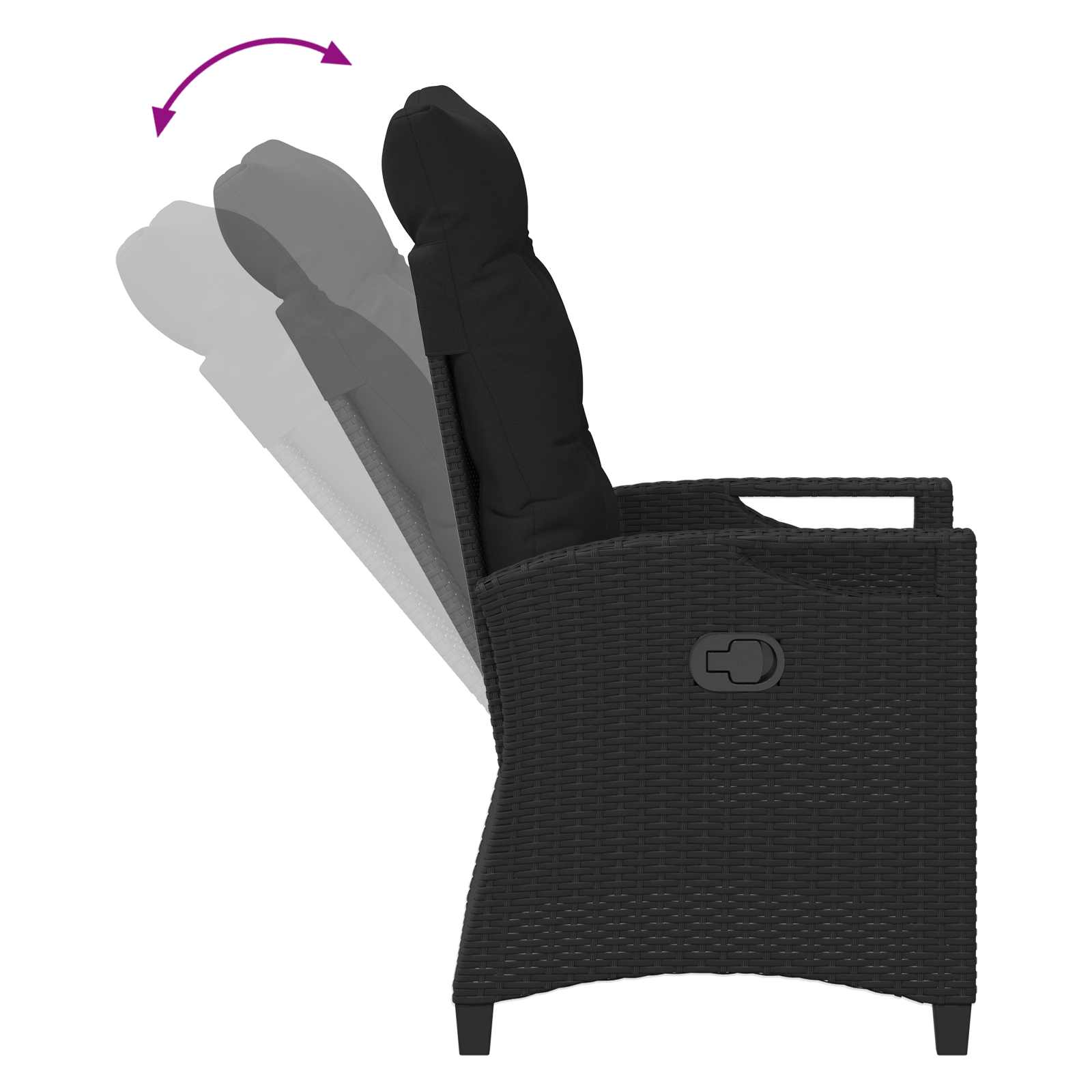 Gartenstuhl 2 Stk. Schwarz Stahl und Polyester