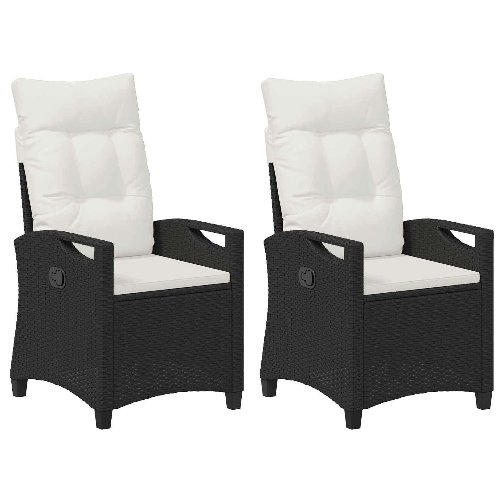 Gartenstuhl 2 stk. Schwarz und Creme Stahl und Polyester