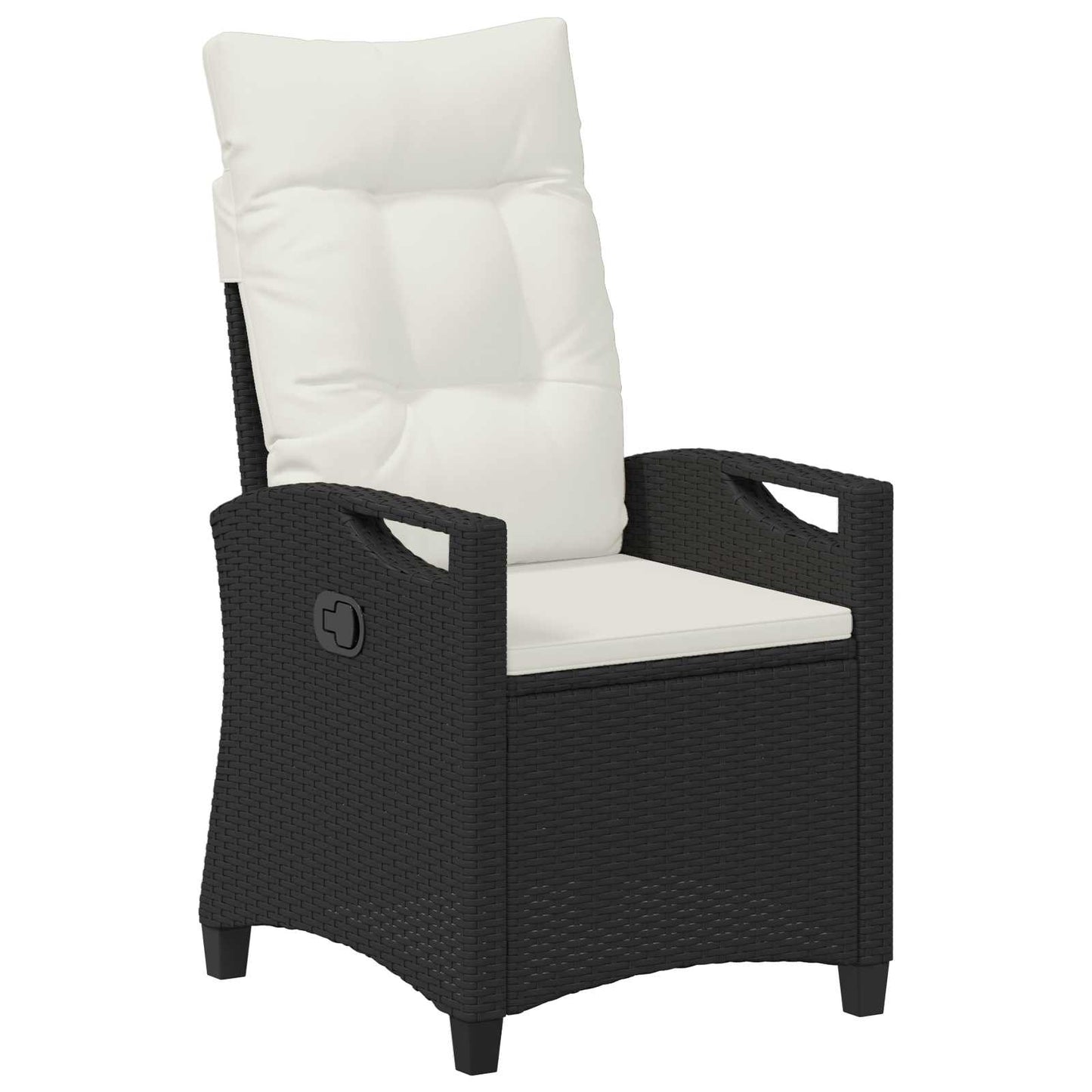 Gartenstuhl 2 Stk. Schwarz und Creme Stahl und Polyester
