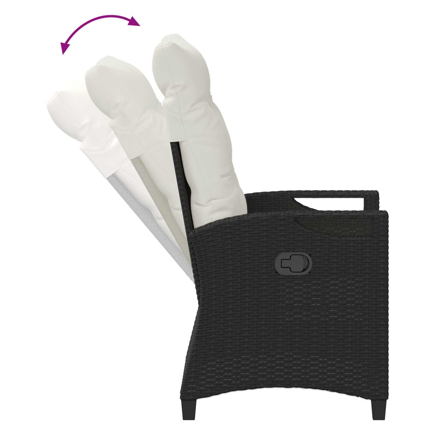 Gartenstuhl 2 Stk. Schwarz und Creme Stahl und Polyester