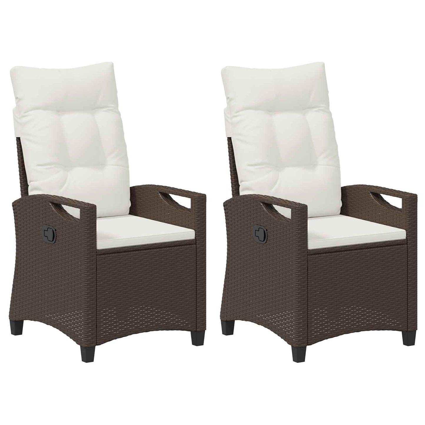 Gartenstuhl 2 Stk. Braun und Creme Stahl und Polyester