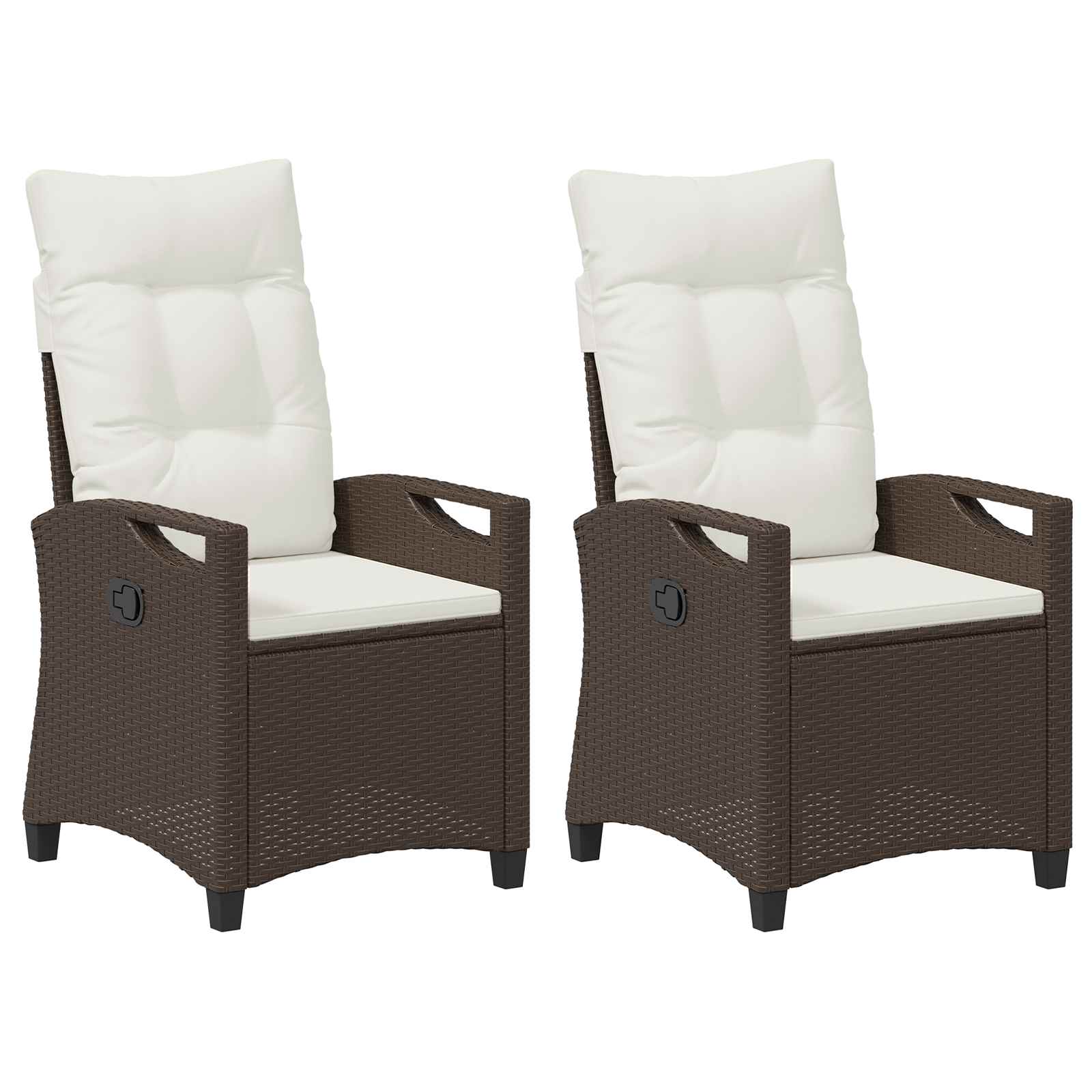 Gartenstuhl 2 Stk. Braun und Creme Stahl und Polyester