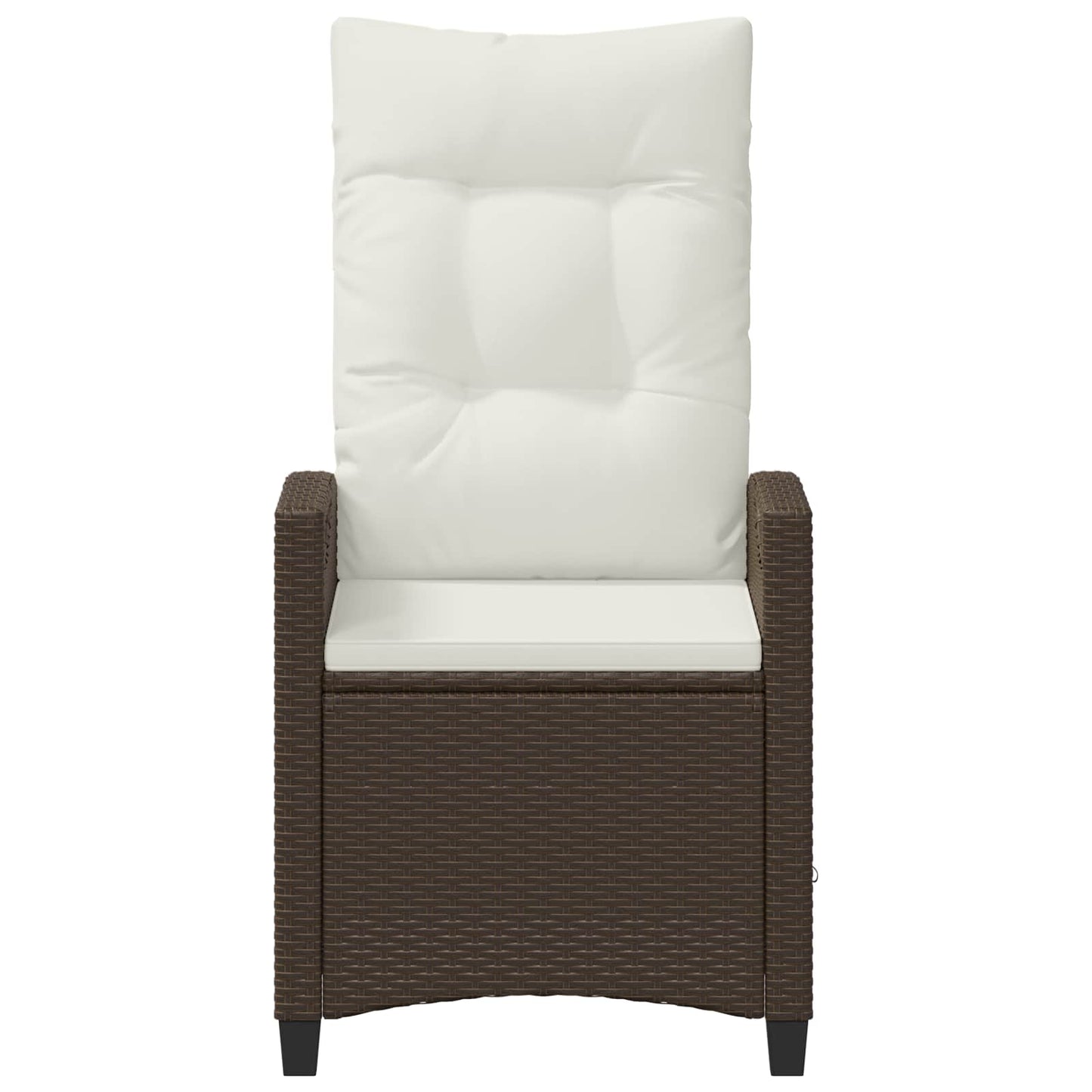 Gartenstuhl 2 Stk. Braun und Creme Stahl und Polyester