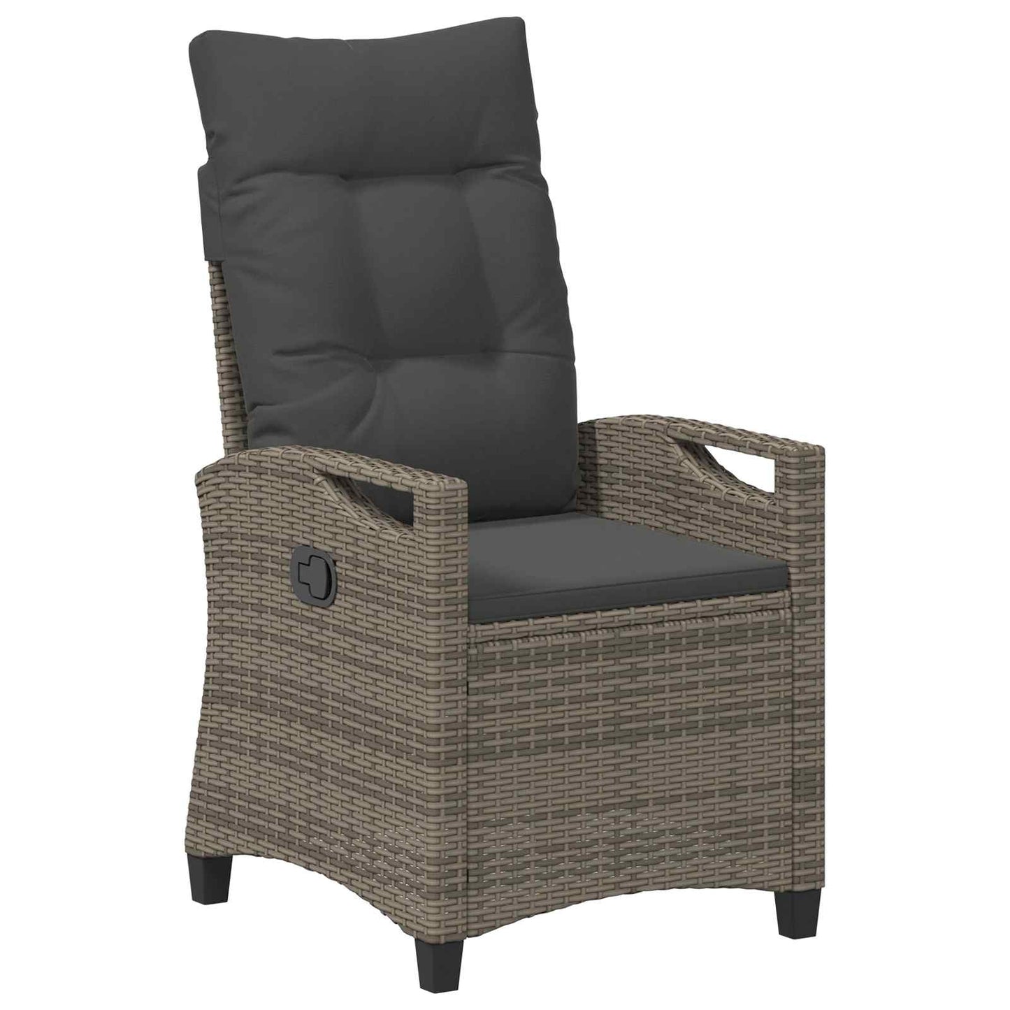 Gartenstuhl 2 stk. Grau und Dunkelgrau Stahl und Polyester