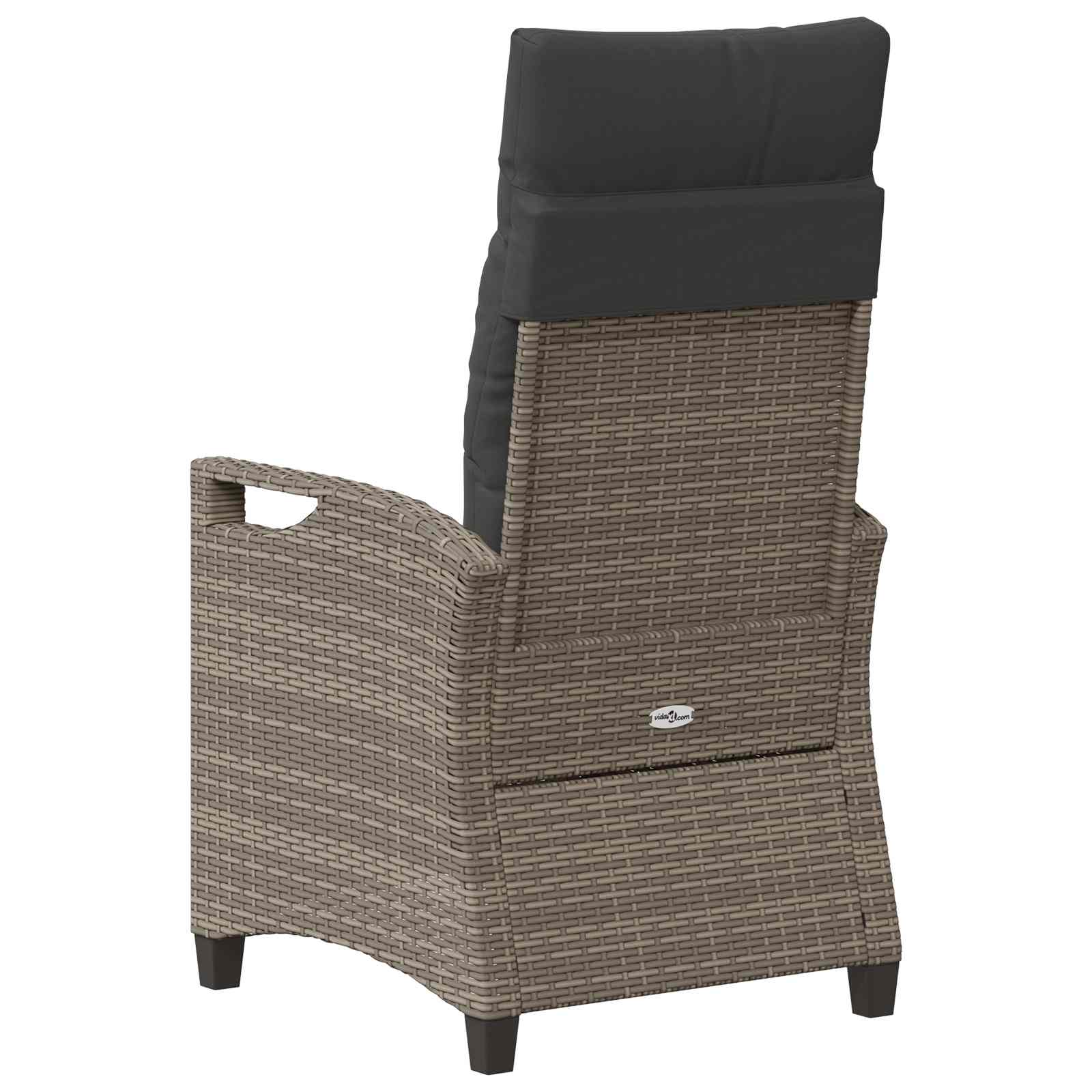 Gartenstuhl 2 Stk. Grau und Dunkelgrau Stahl und Polyester