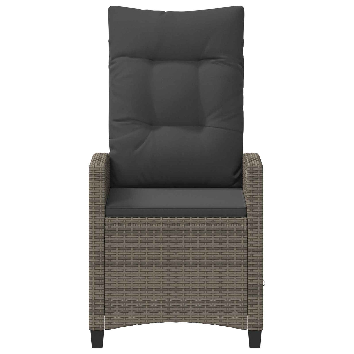 Gartenstuhl 2 Stk. Grau und Dunkelgrau Stahl und Polyester