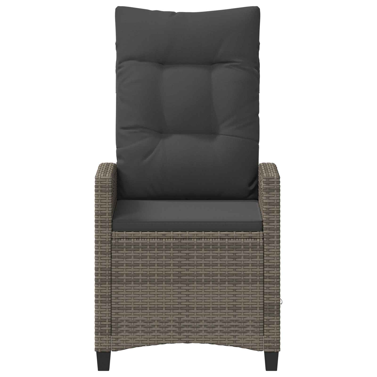 Gartenstuhl 2 Stk. Grau und Dunkelgrau Stahl und Polyester
