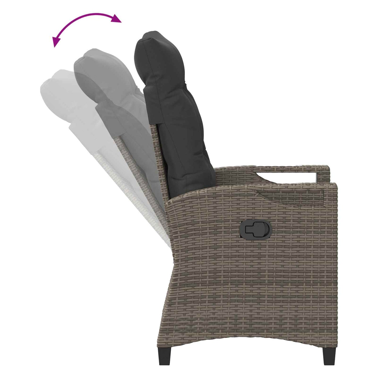 Gartenstuhl 2 Stk. Grau und Dunkelgrau Stahl und Polyester