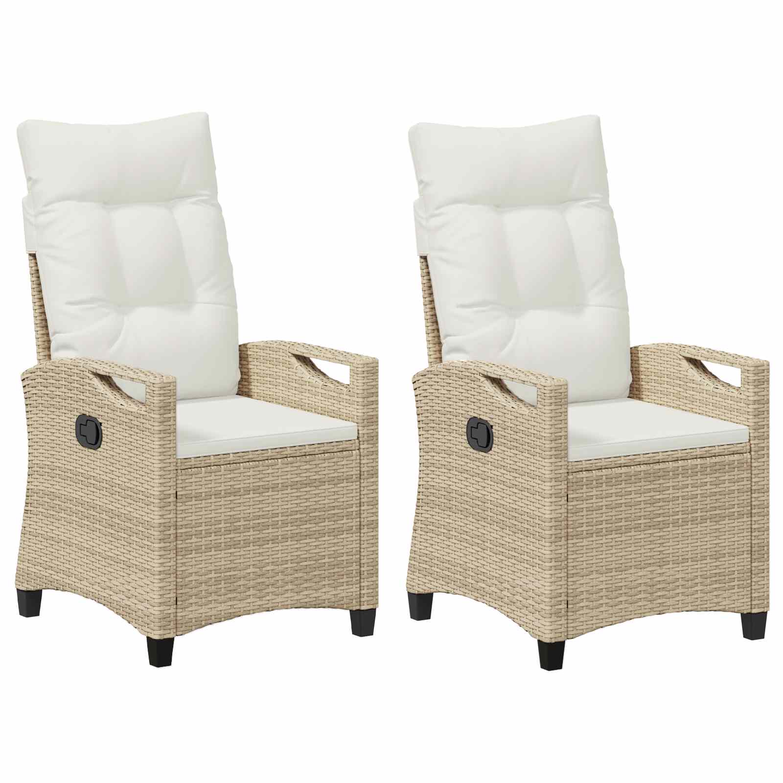 Gartenstuhl 2 Stk. Beige und Creme Stahl und Polyester