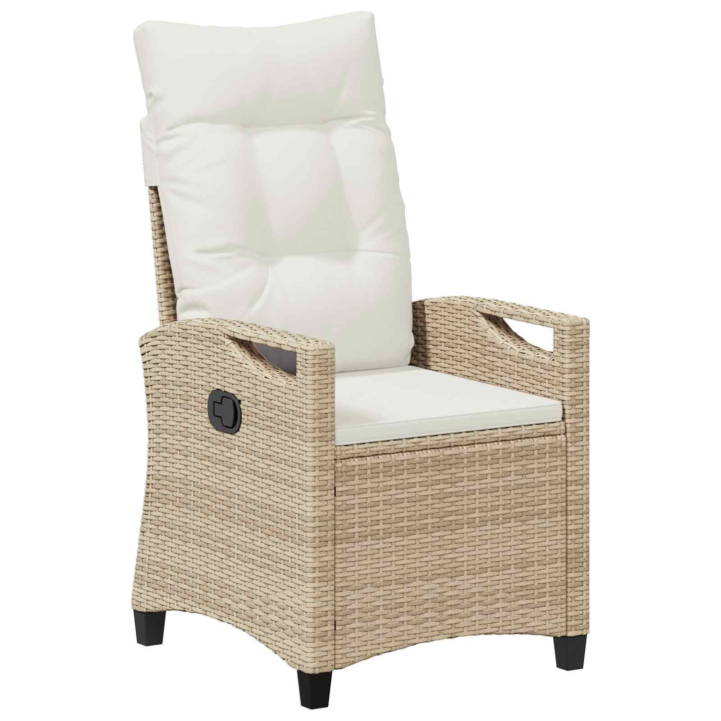 Gartenstuhl 2 Stk. Beige und Creme Stahl und Polyester