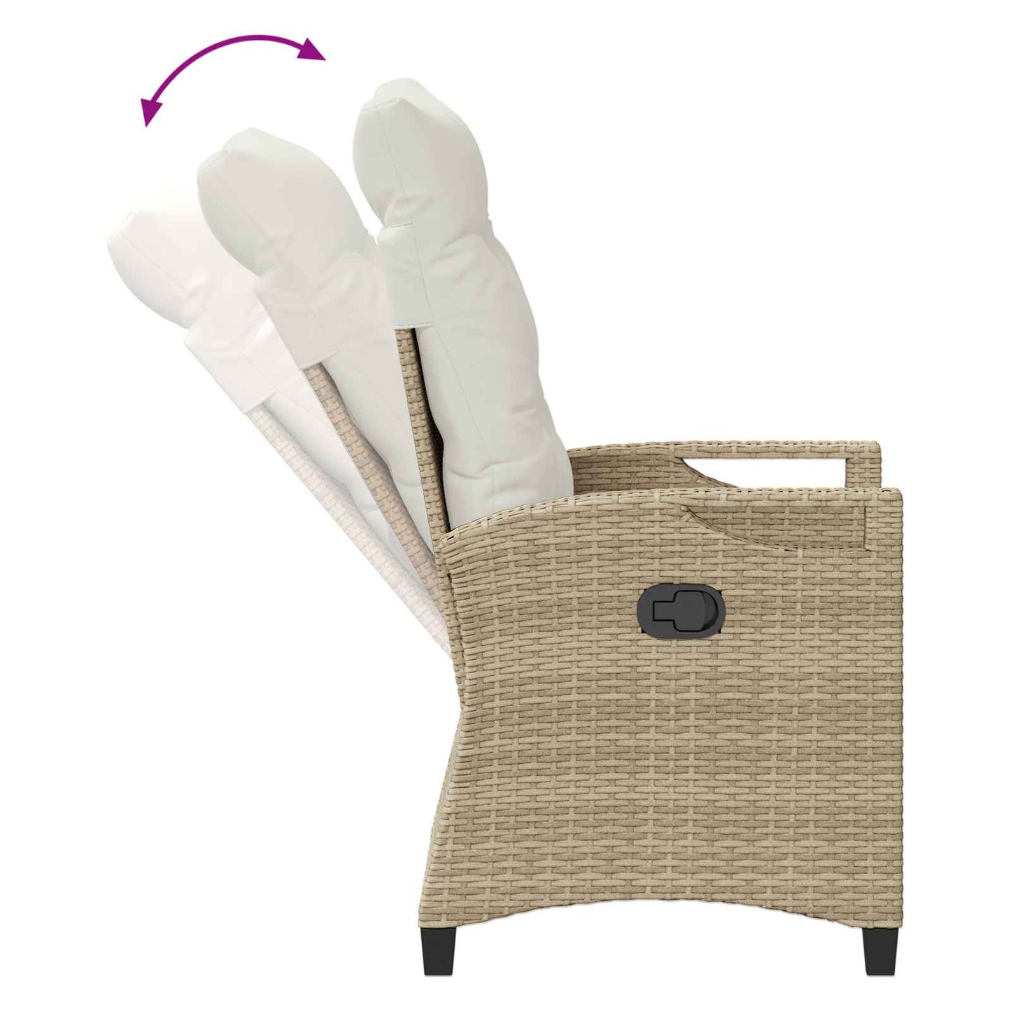 Gartenstuhl 2 Stk. Beige und Creme Stahl und Polyester