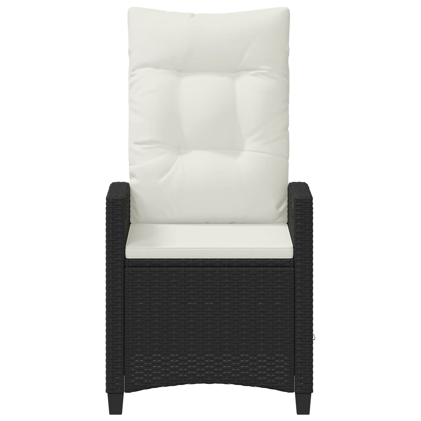 Verstellbarer Gartenstuhl Schwarz und Creme 56 x 60 x 112 cm