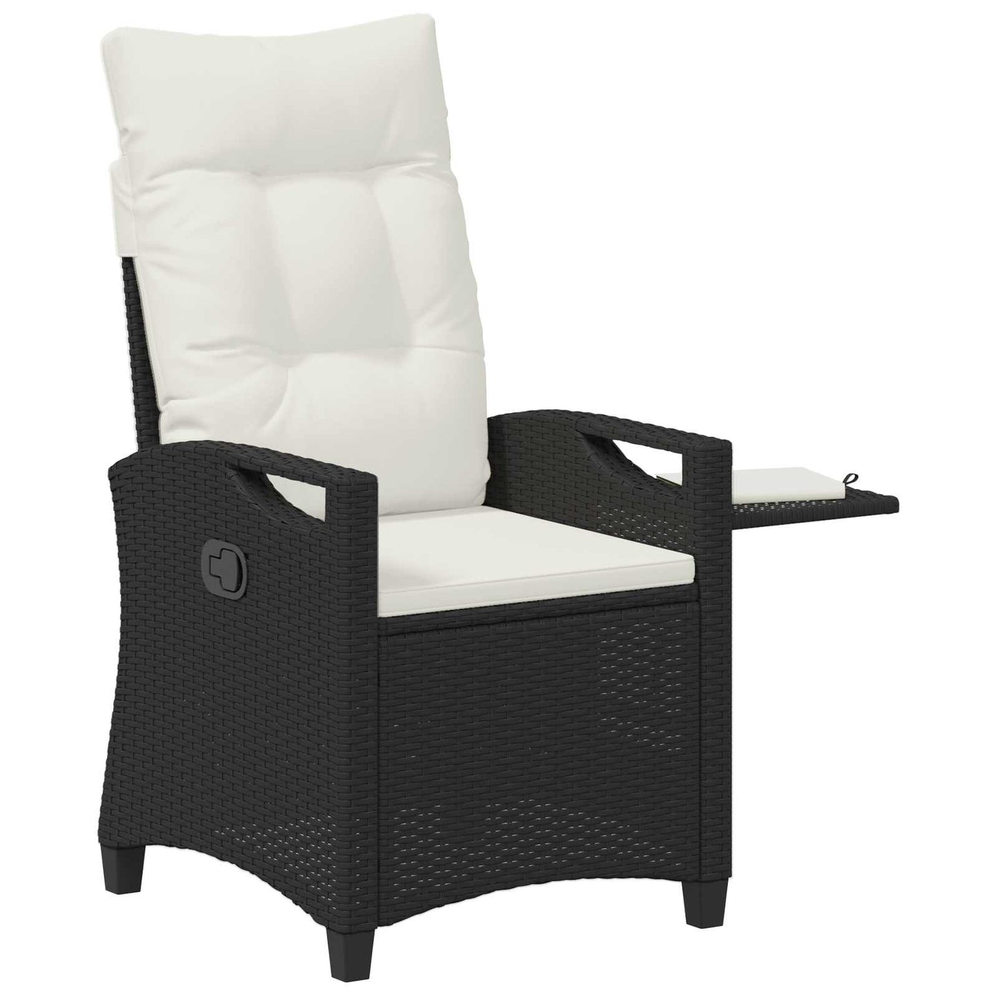 Verstellbarer Gartenstuhl Schwarz und Creme 56 x 60 x 112 cm