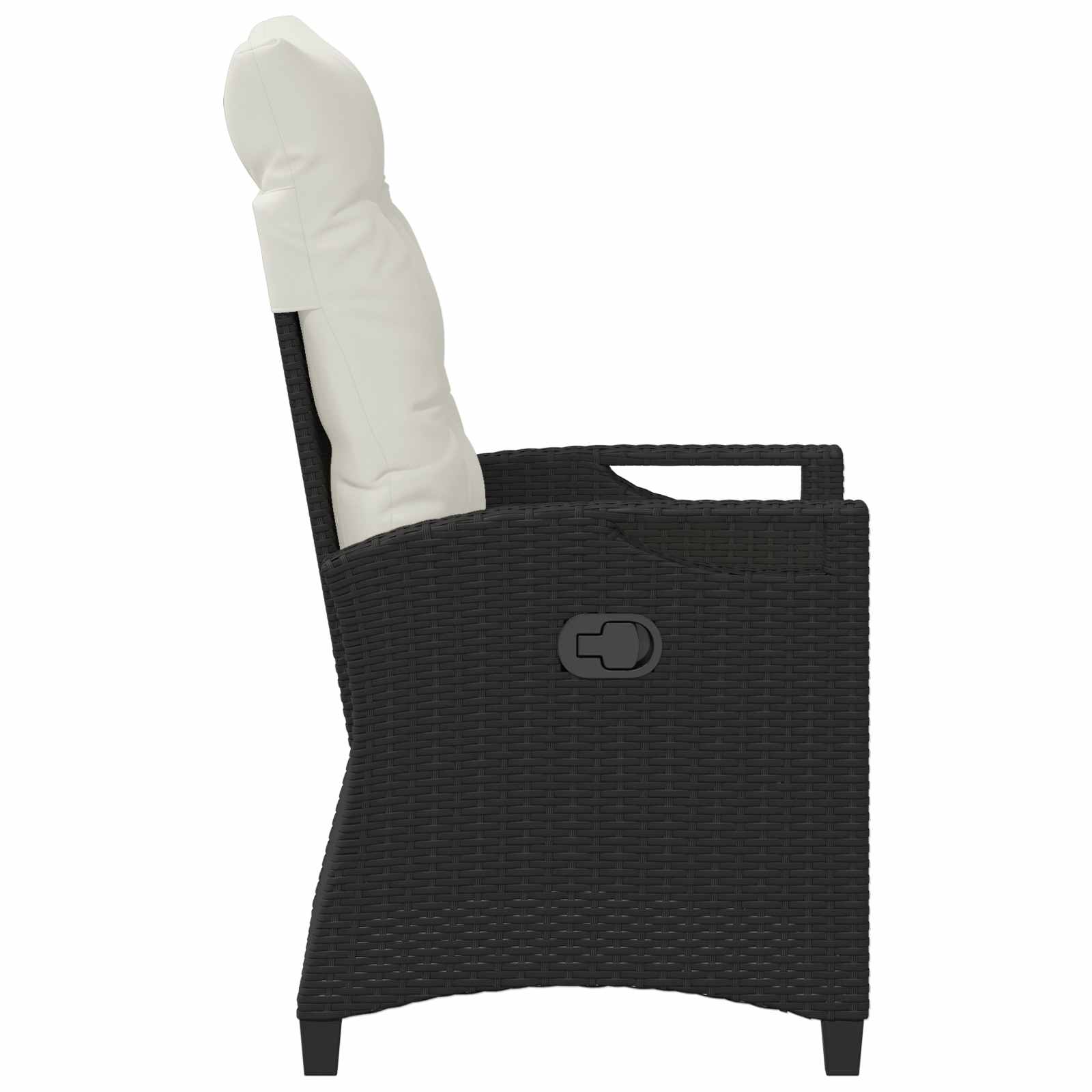 Verstellbarer Gartenstuhl Schwarz und Creme 56 x 60 x 112 cm