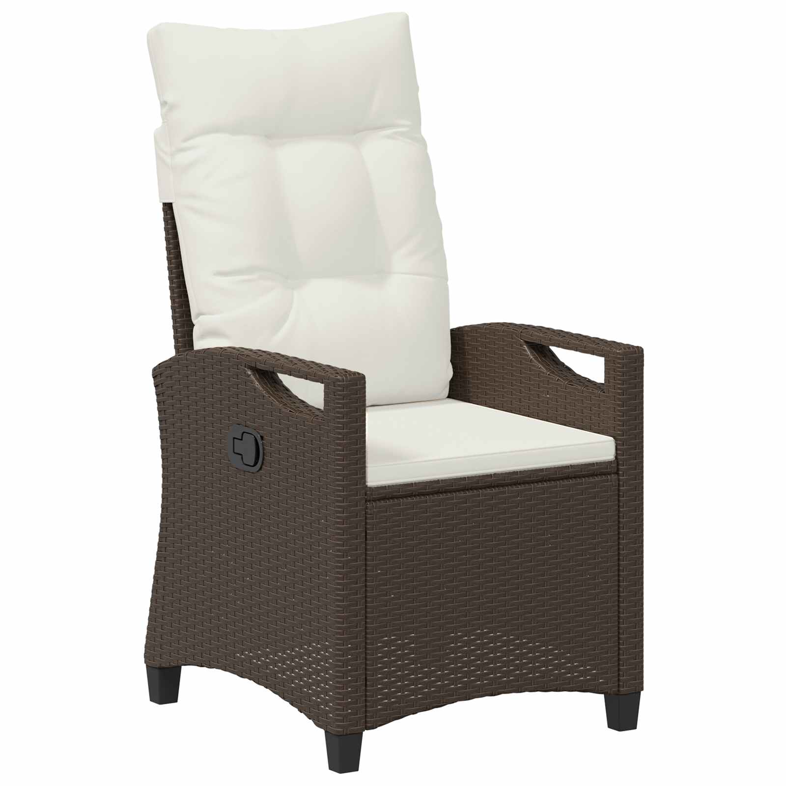 Verstellbarer Gartenstuhl Braun und Creme 56 x 60 x 112 cm