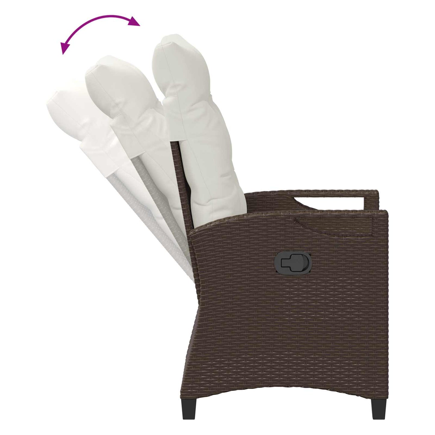 Verstellbarer Gartenstuhl Braun und Creme 56 x 60 x 112 cm
