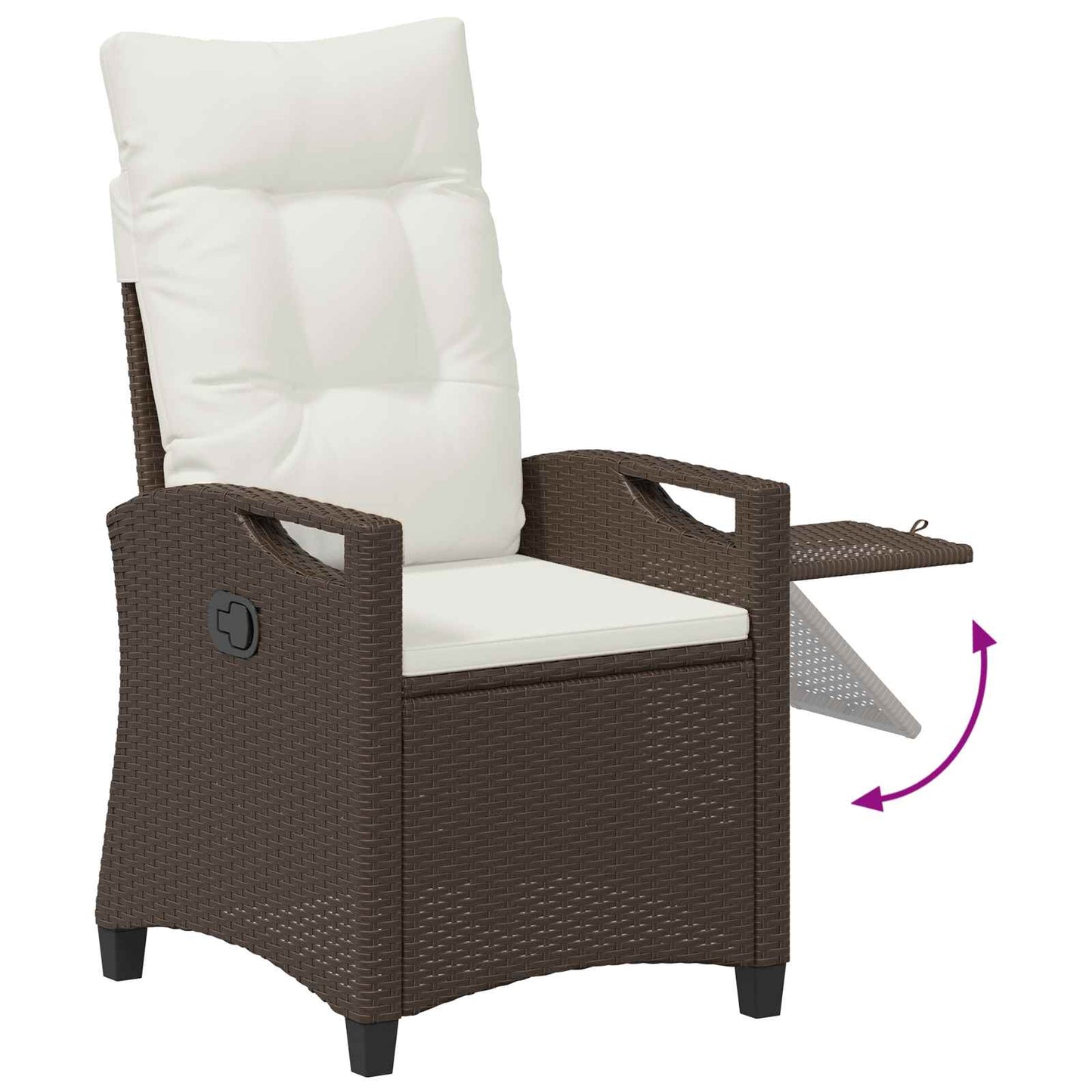 Verstellbarer Gartenstuhl Braun und Creme 56 x 60 x 112 cm