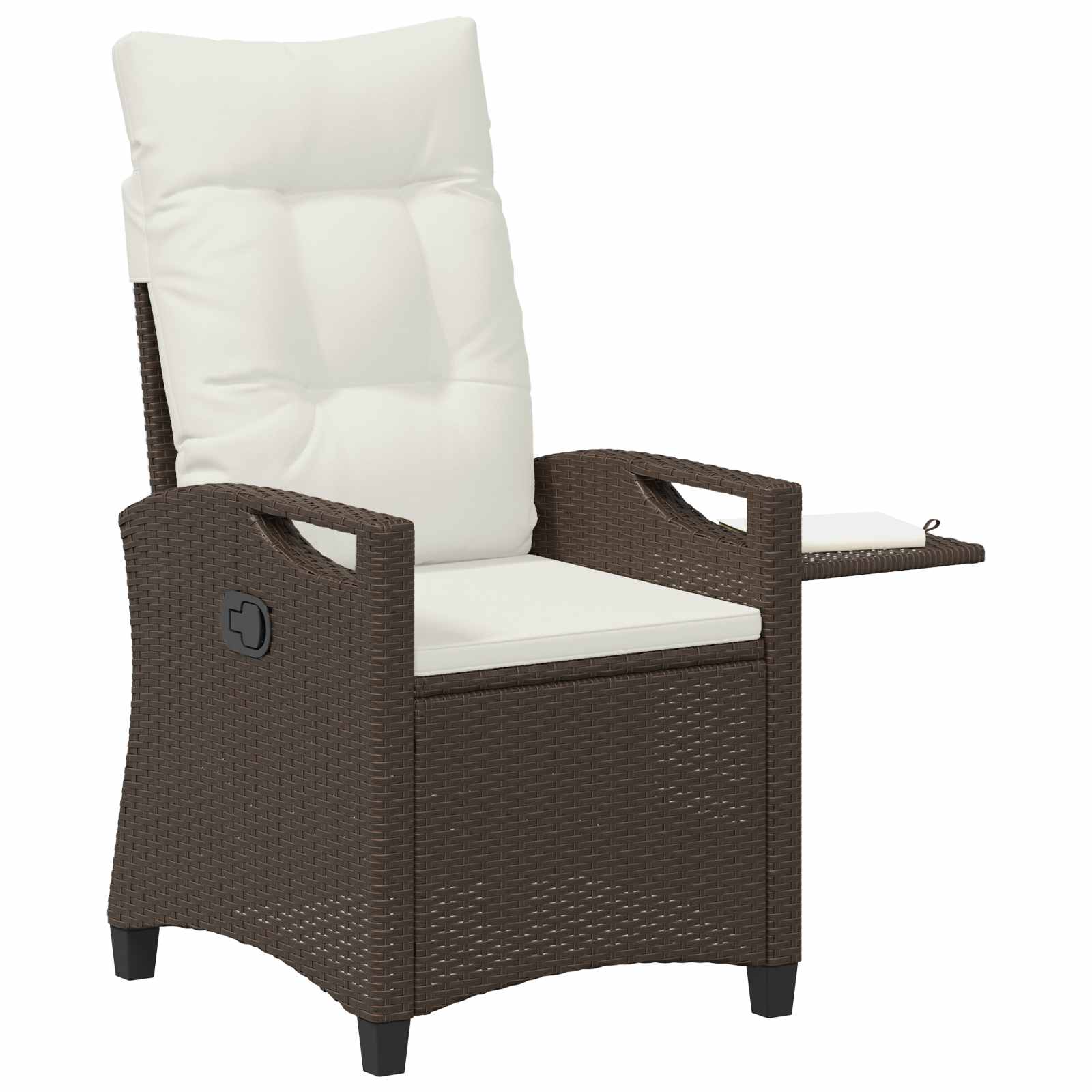 Verstellbarer Gartenstuhl Braun und Creme 56 x 60 x 112 cm
