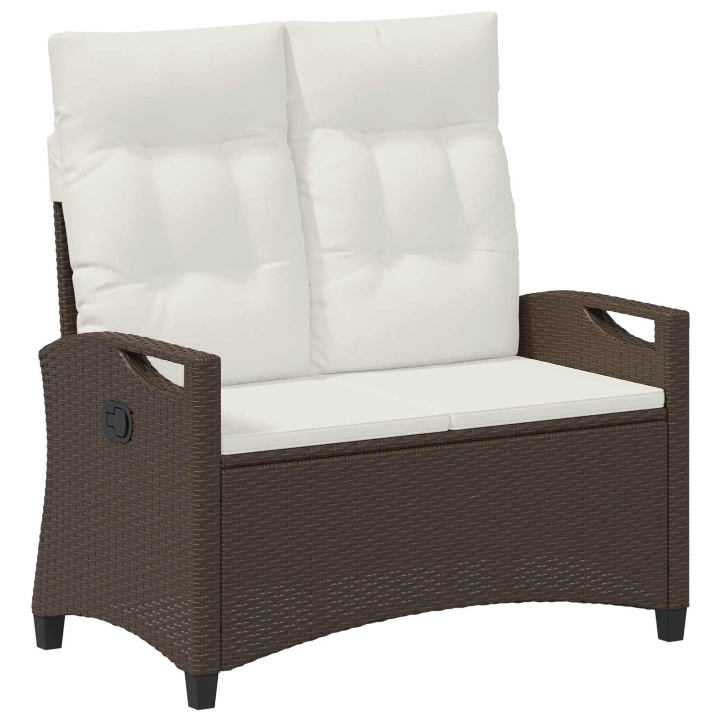 Gartenbank mit Kissen Braun und Creme 105 x 60 x 112 cm