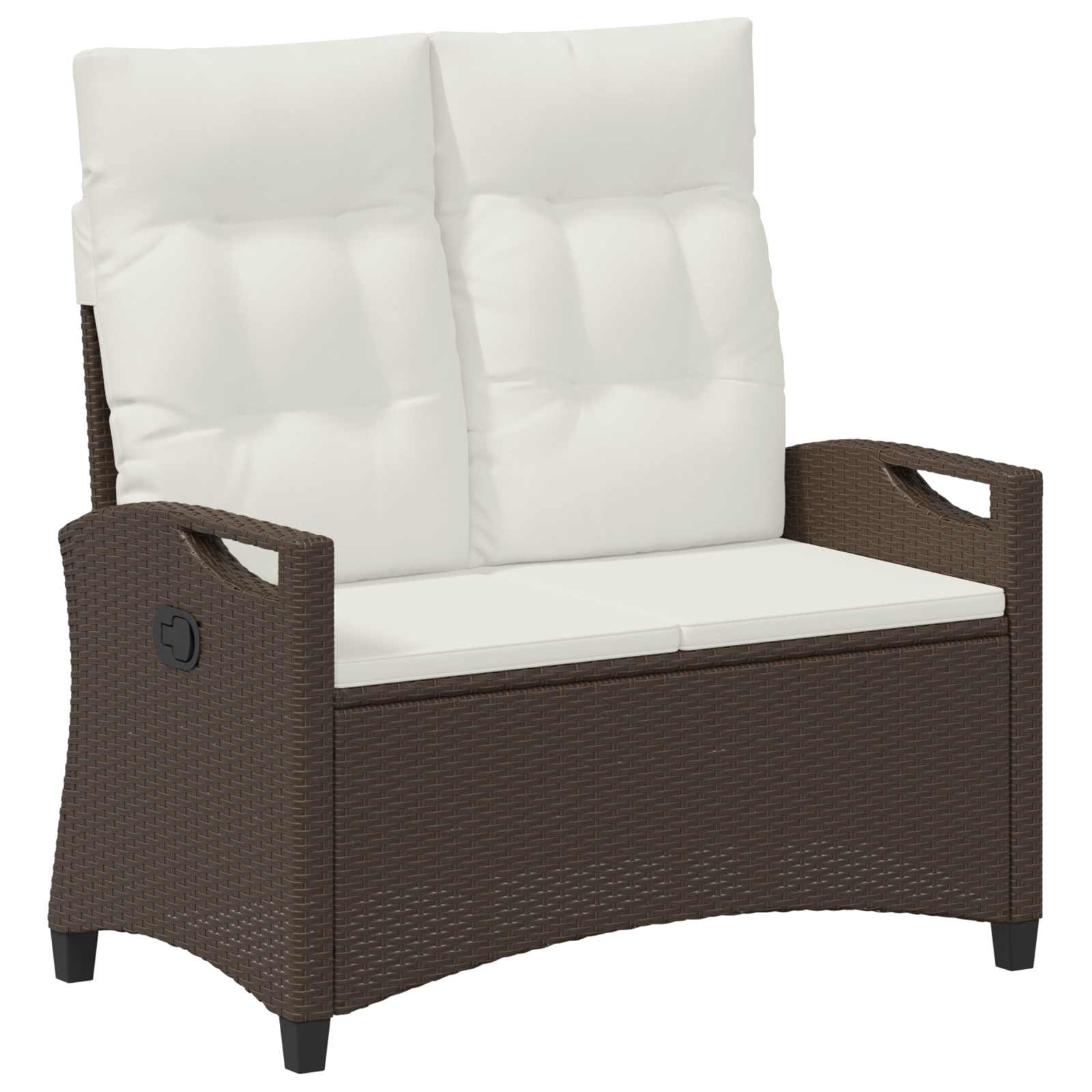 Gartenbank mit Kissen Braun und Creme 105 x 60 x 112 cm