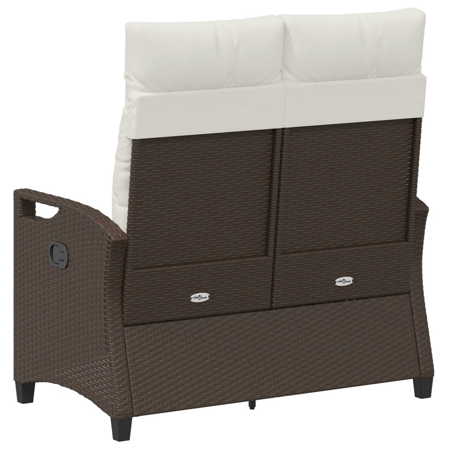 Gartenbank mit Kissen Braun und Creme 105 x 60 x 112 cm