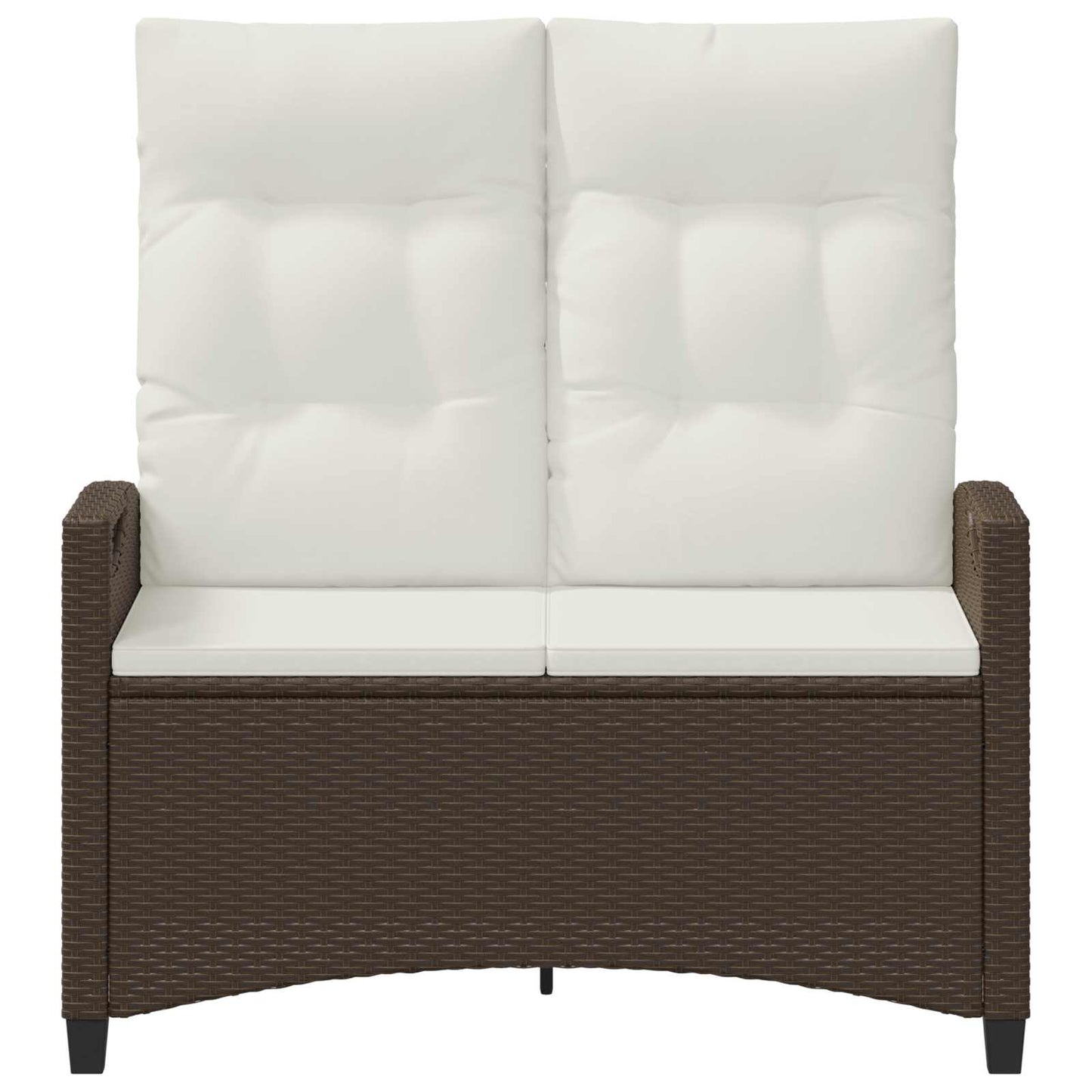 Gartenbank mit Kissen Braun und Creme 105 x 60 x 112 cm