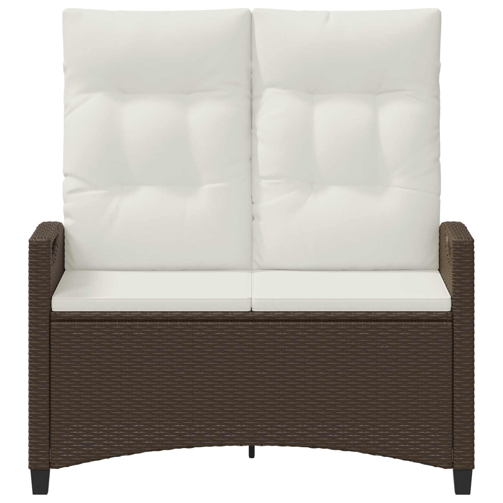 Gartenbank mit Kissen Braun und Creme 105 x 60 x 112 cm