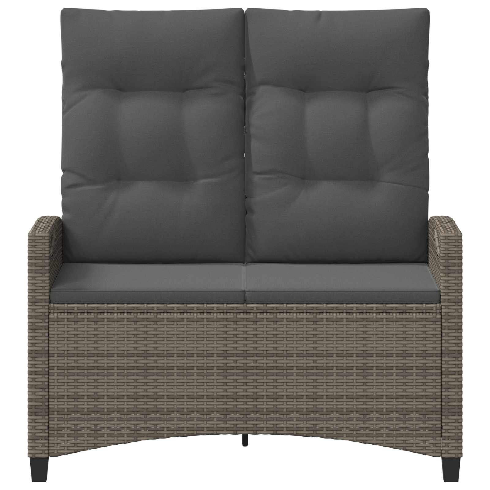Gartenbank mit Kissen Grau und Dunkelgrau 105 x 60 x 112 cm