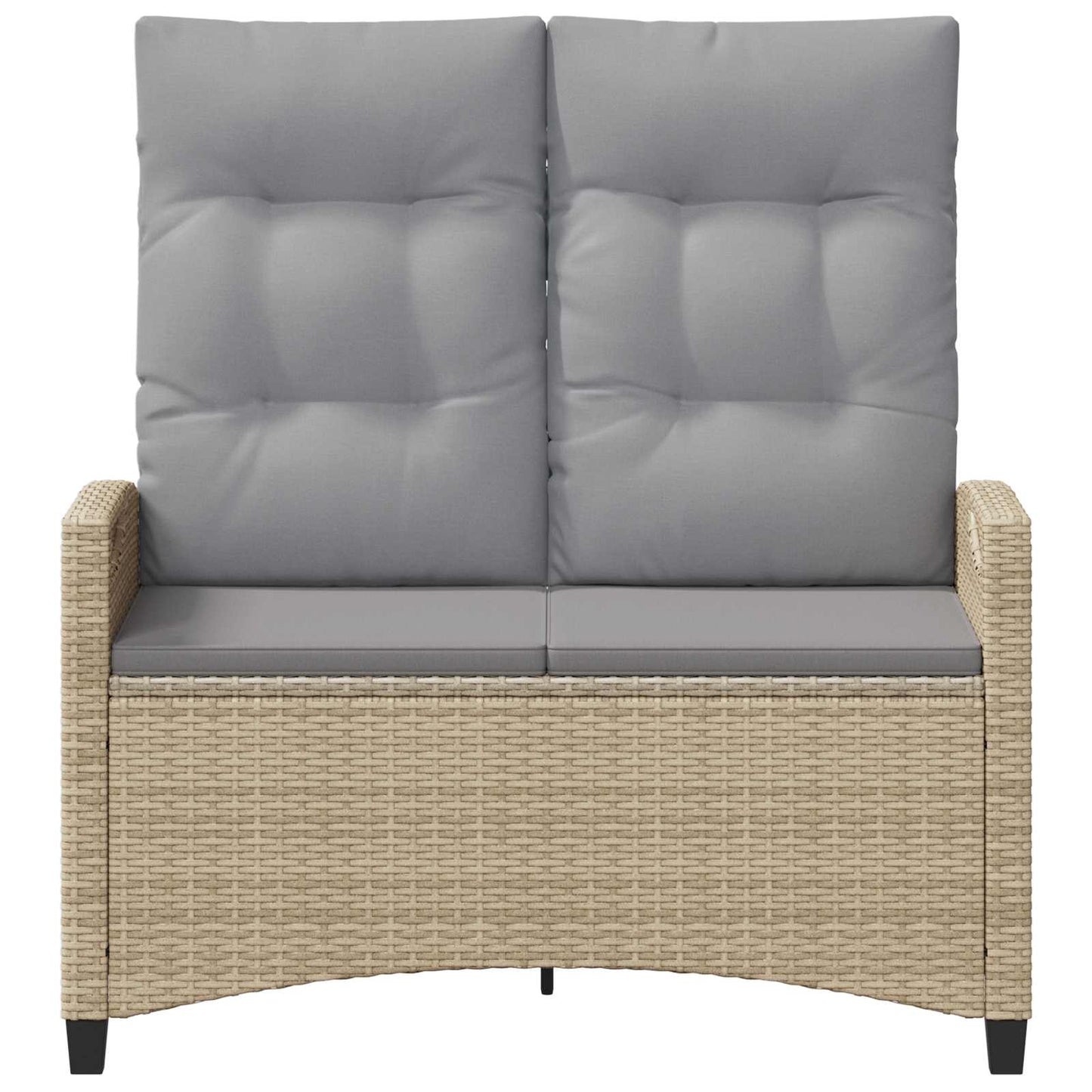 Gartenbank mit Kissen Beige und Hellgrau 105 x 60 x 112 cm