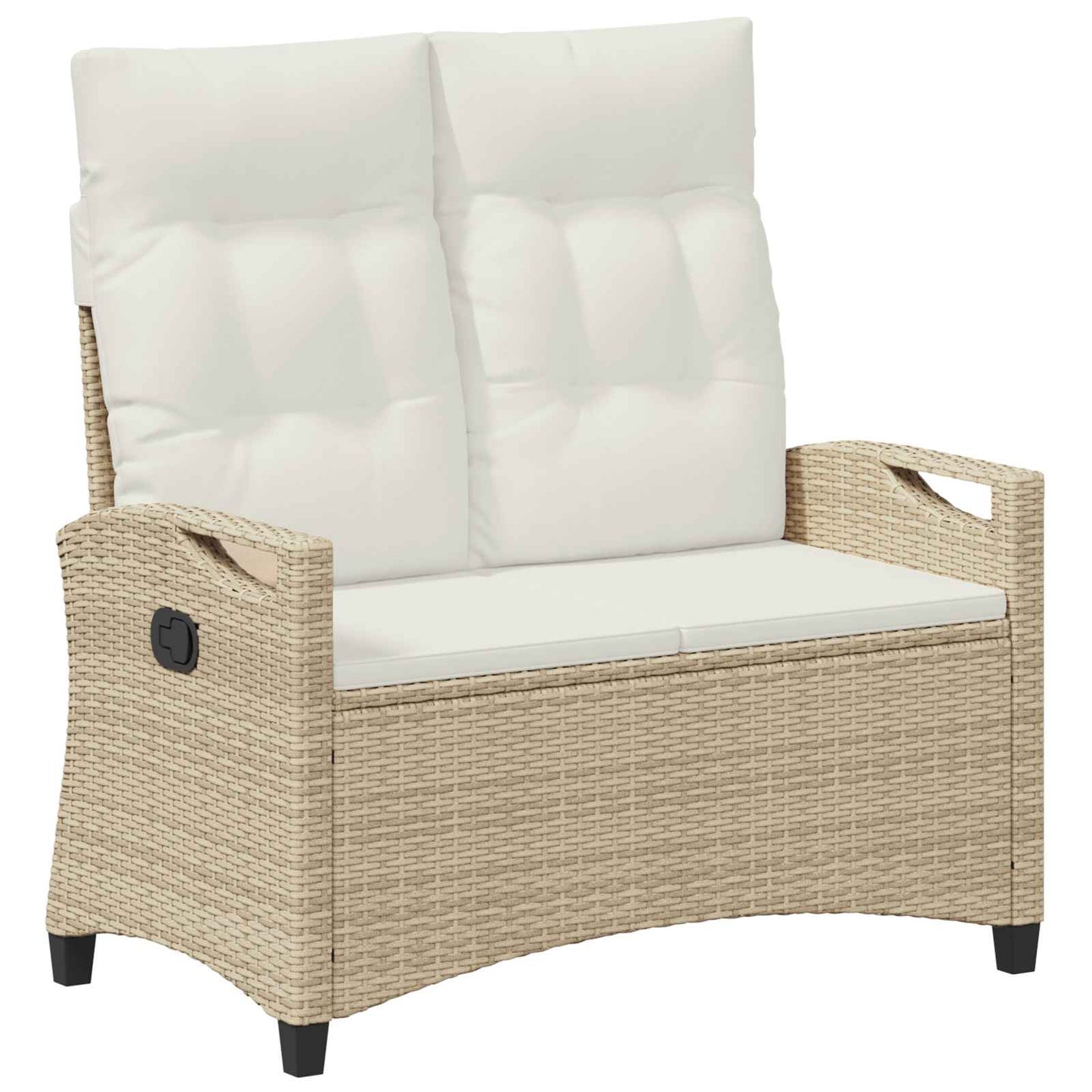 Gartenbank mit Kissen Beige und Creme 105 x 60 x 112 cm