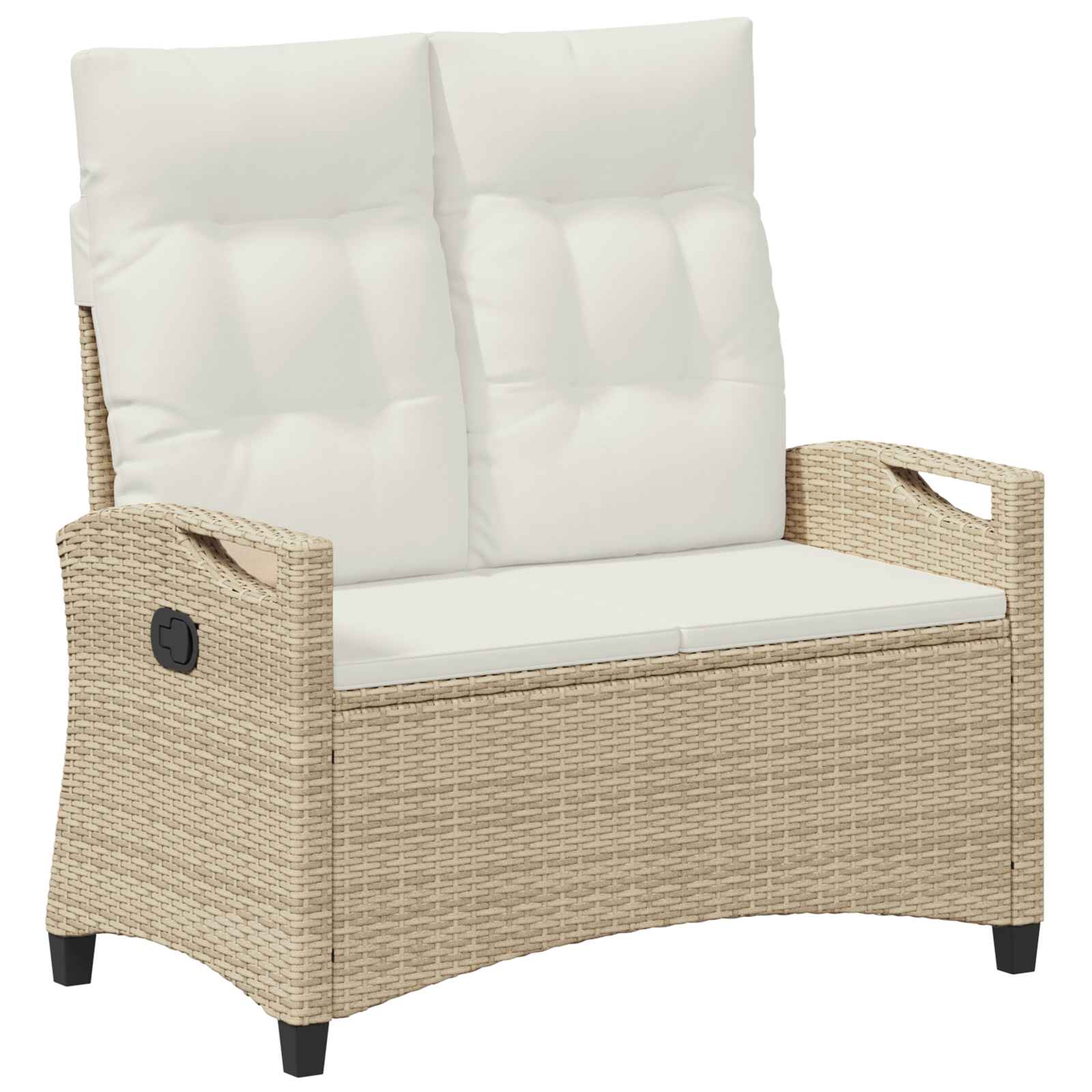 Gartenbank mit Kissen Beige und Creme 105 x 60 x 112 cm
