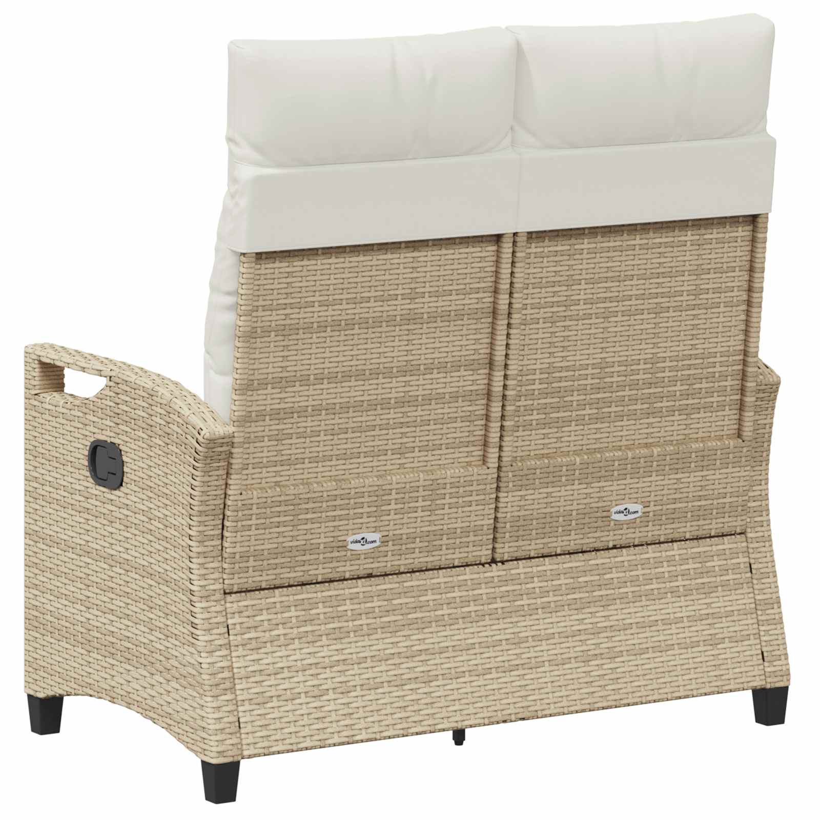 Gartenbank mit Kissen Beige und Creme 105 x 60 x 112 cm