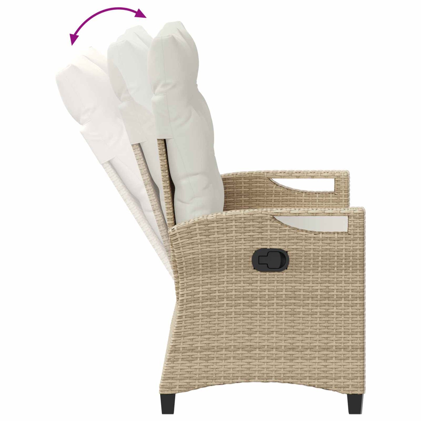 Gartenbank mit Kissen Beige und Creme 105 x 60 x 112 cm
