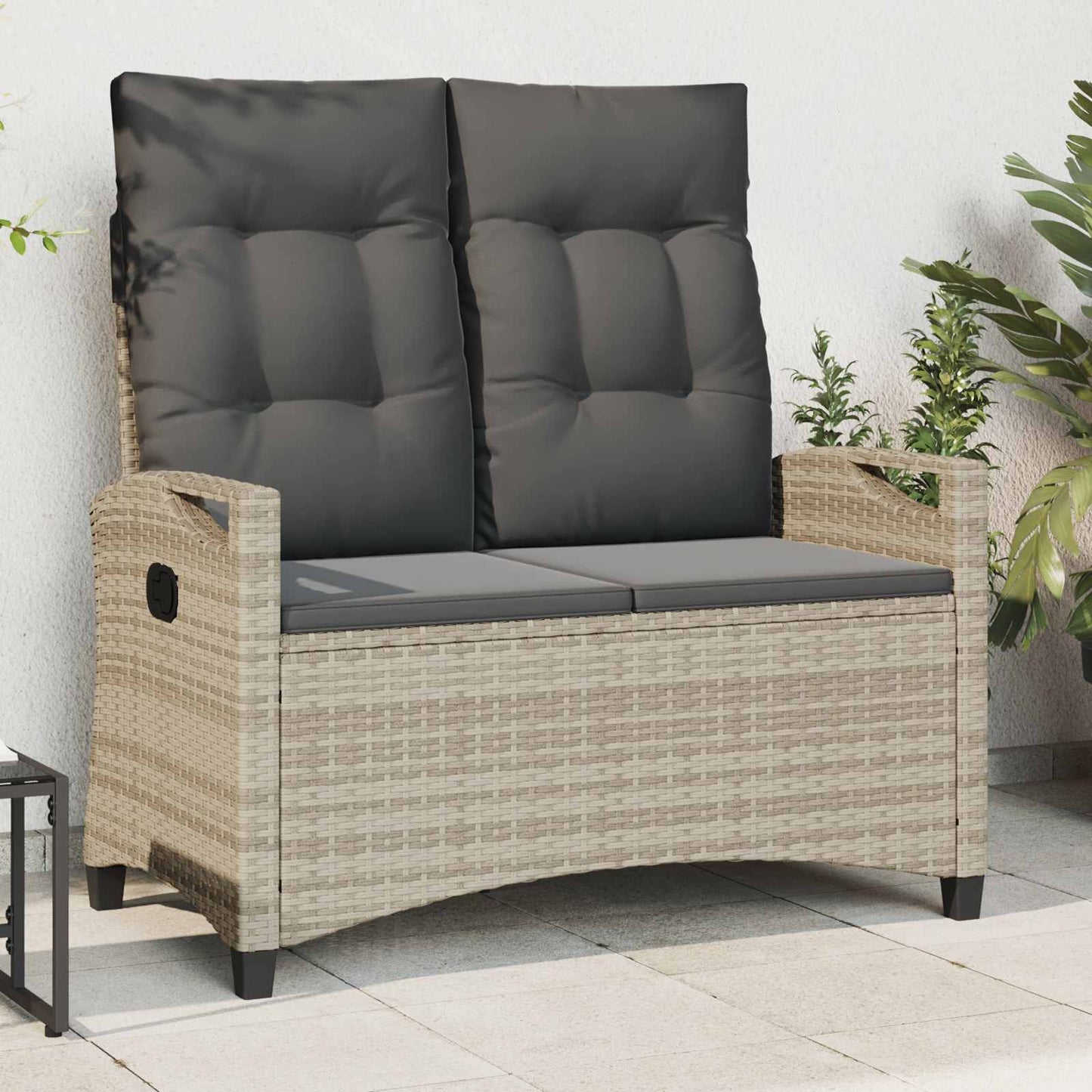 Gartenbank mit Kissen 105 x 60 x 112 cm Stahl