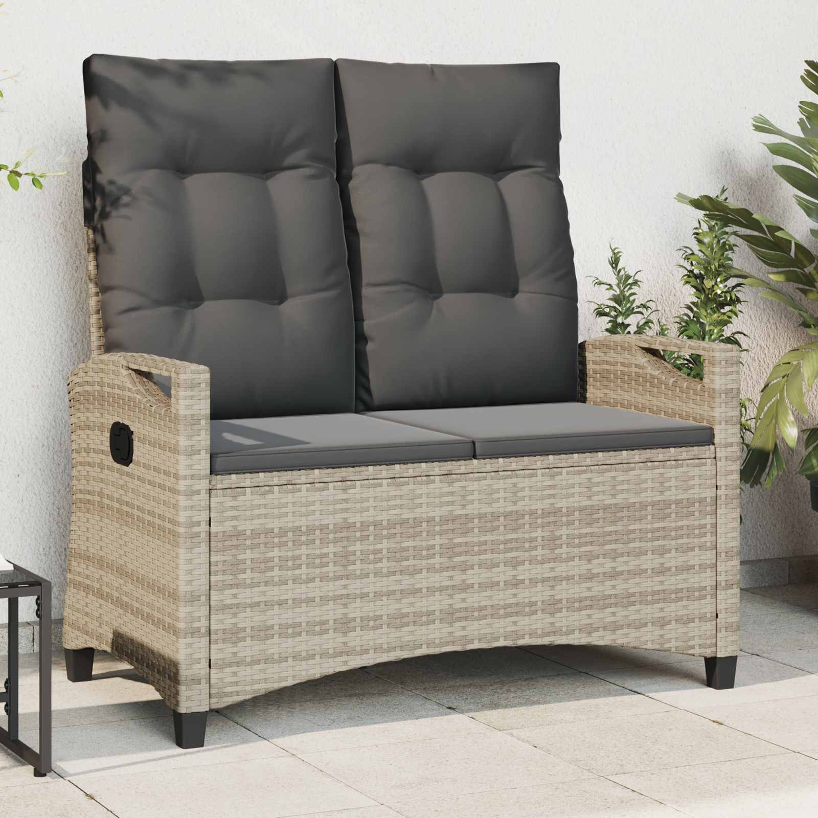 Gartenbank mit Kissen 105 x 60 x 112 cm Stahl