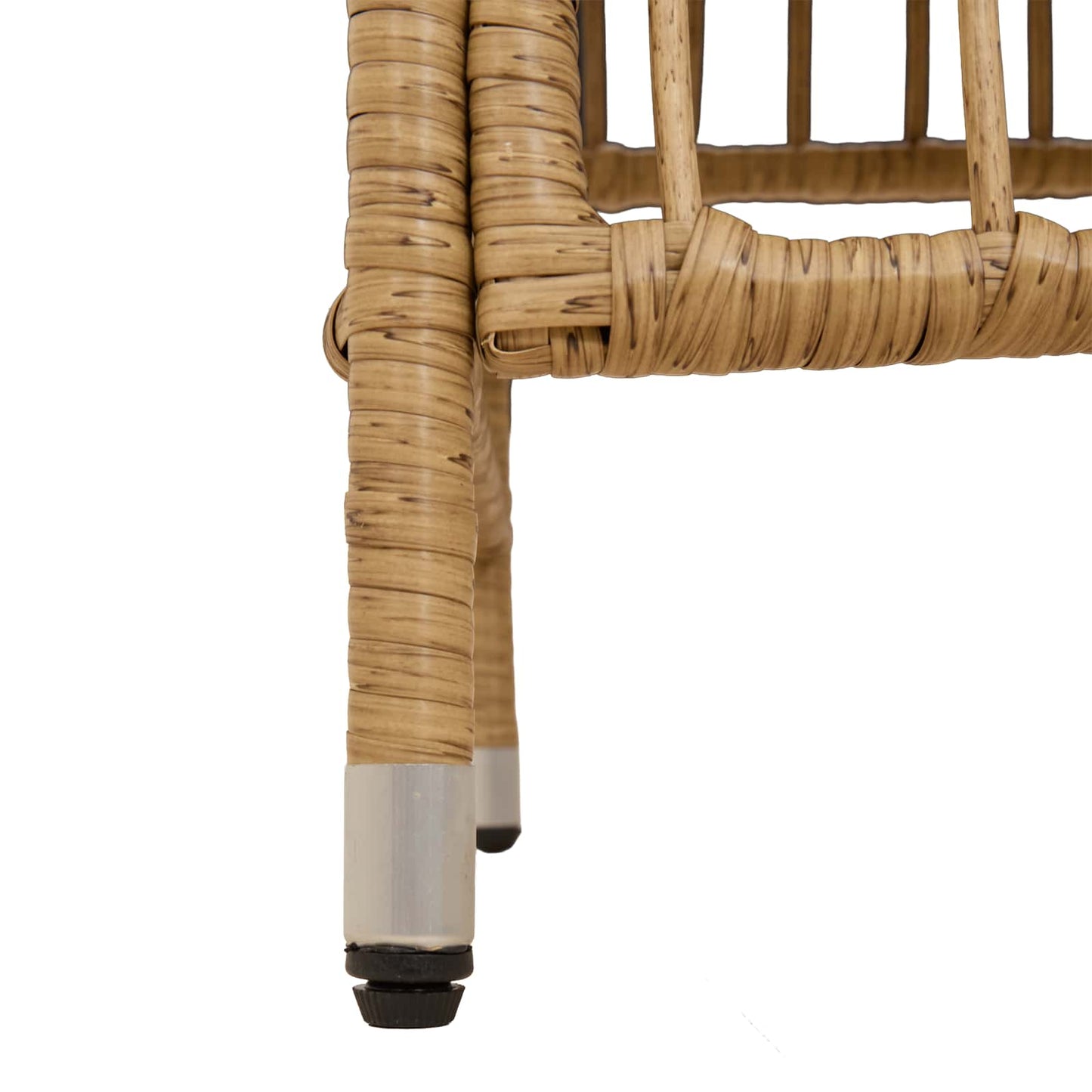 Gartenstühle 2 Stk. Natur PE Rattan, Stahl und Polyesterstoff