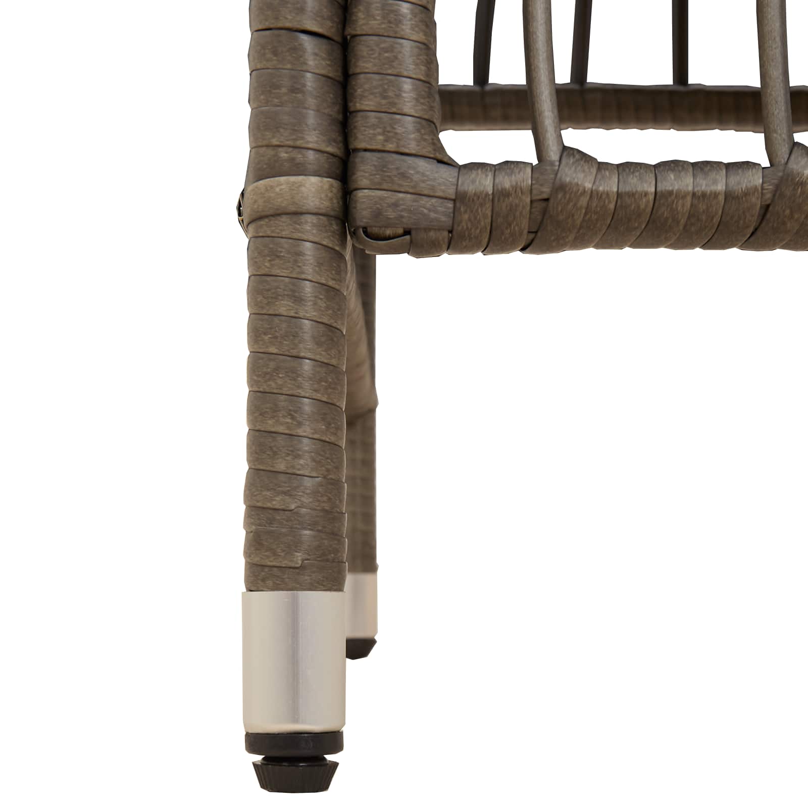 Gartenstühle 2 Stk. Grau PE Rattan, Stahl und Polyesterstoff
