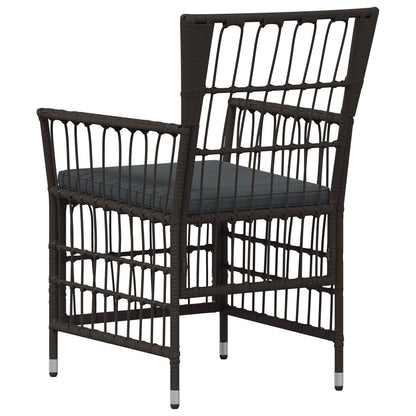 Gartenstühle 4 Stk. Schwarz PE Rattan, Stahl und Polyesterstoff
