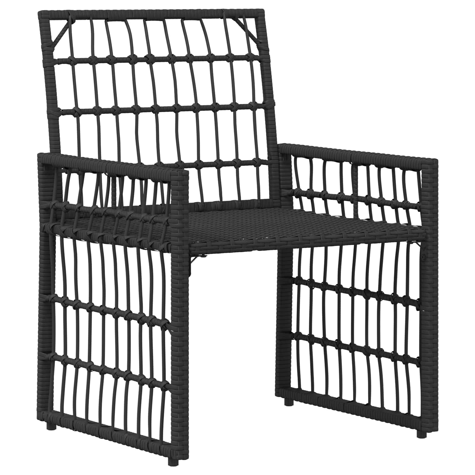 Gartenmöbel Set 4 stk. Schwarz und Dunkelgrau