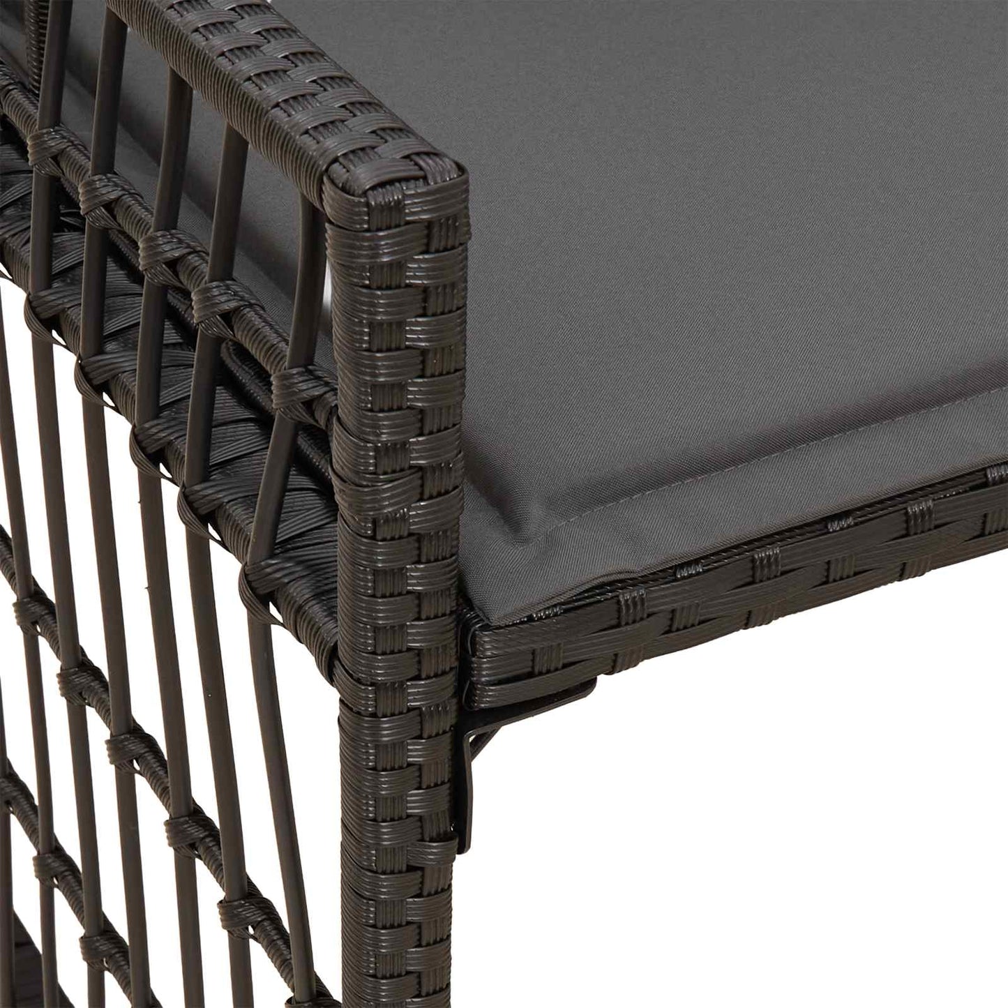 Bank Outdoor 2 -Seater 116 x 55 x 82 cm Steel and Poly Rattan