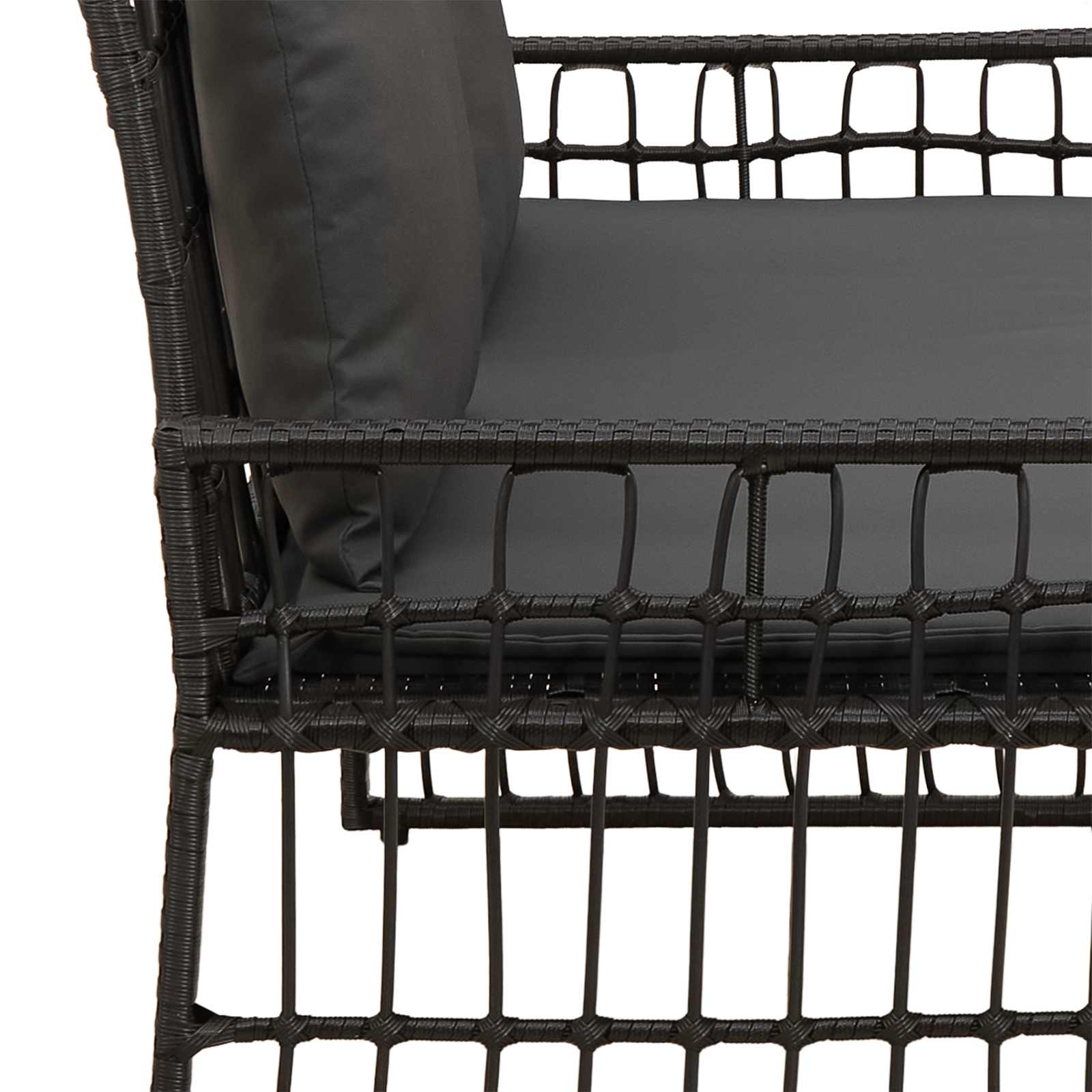 Bank Outdoor 2 -Seater 116 x 55 x 82 cm Steel and Poly Rattan