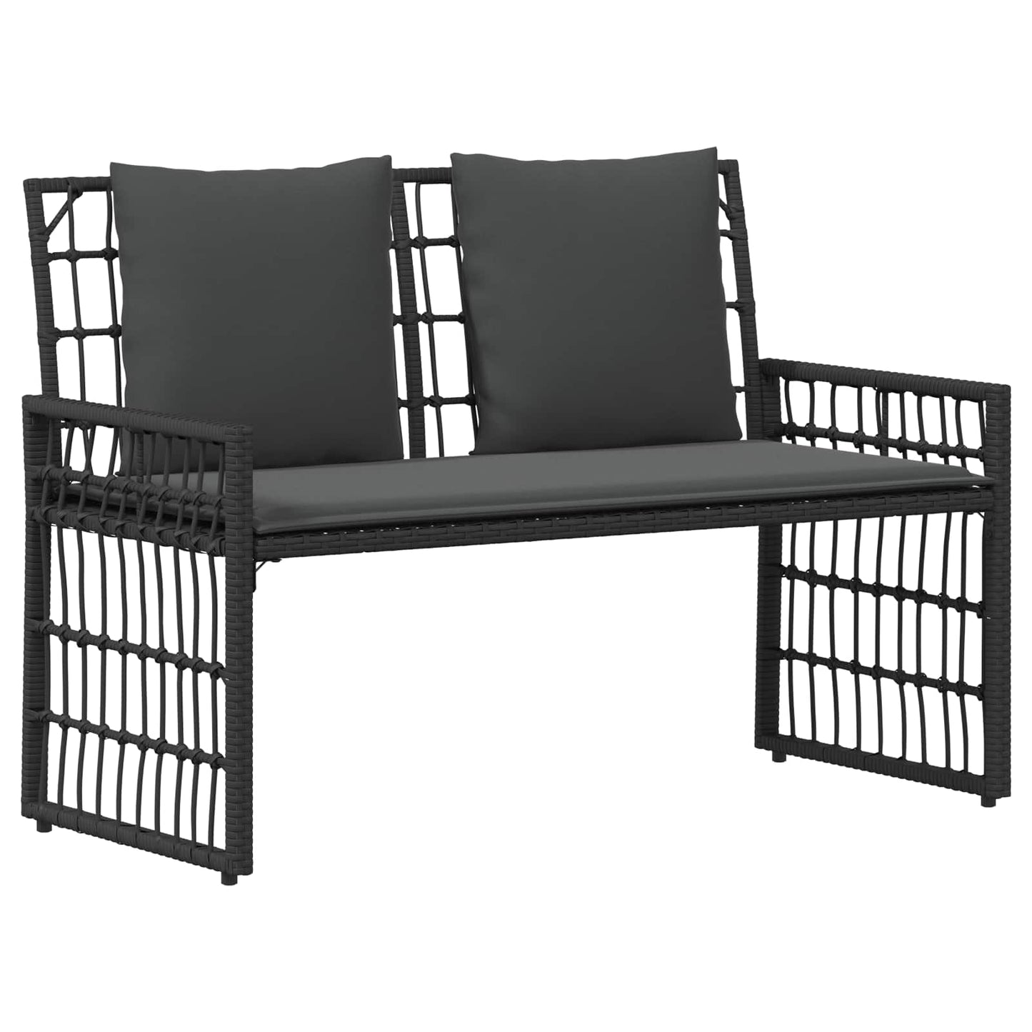 Bank Outdoor 2 -Seater 116 x 55 x 82 cm Steel and Poly Rattan