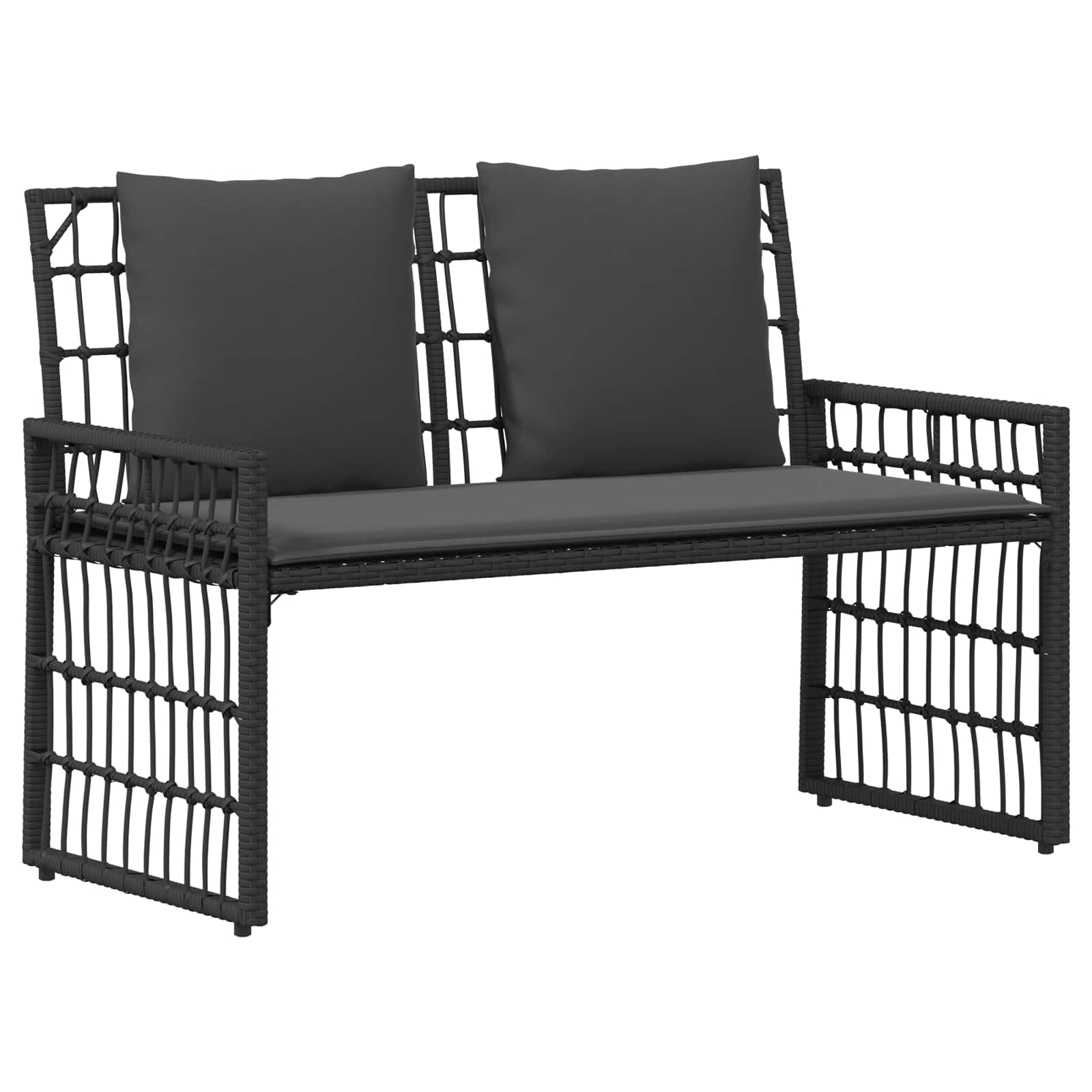Bank Outdoor 2 -Seater 116 x 55 x 82 cm Steel and Poly Rattan