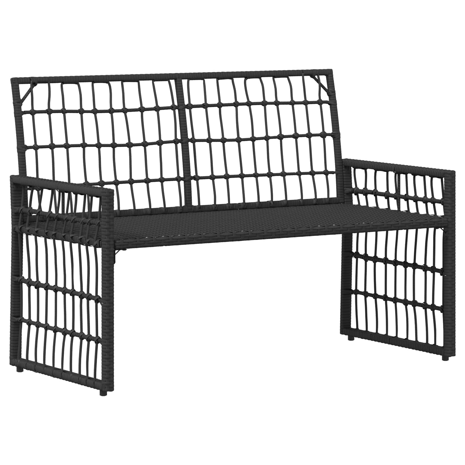 Bank Outdoor 2 -Seater 116 x 55 x 82 cm Steel and Poly Rattan