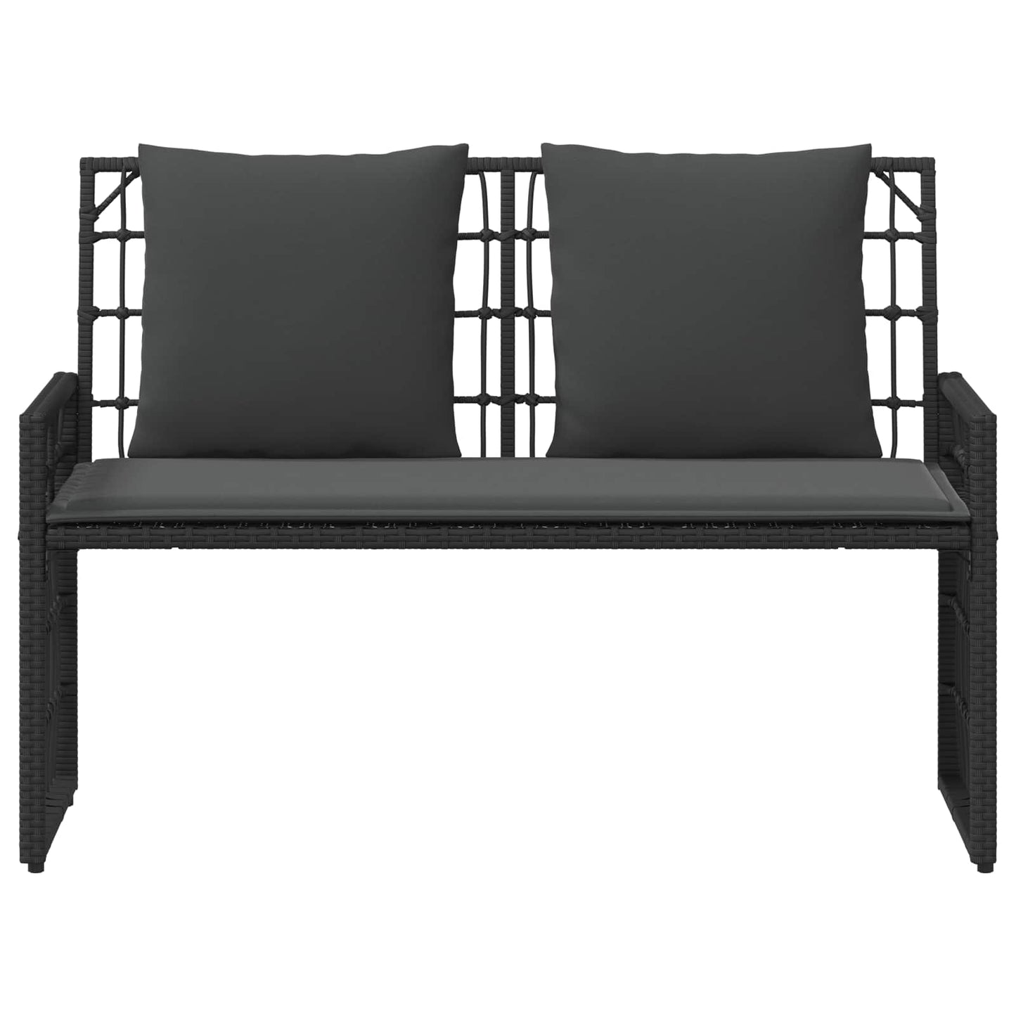 Bank Outdoor 2 -Seater 116 x 55 x 82 cm Steel and Poly Rattan