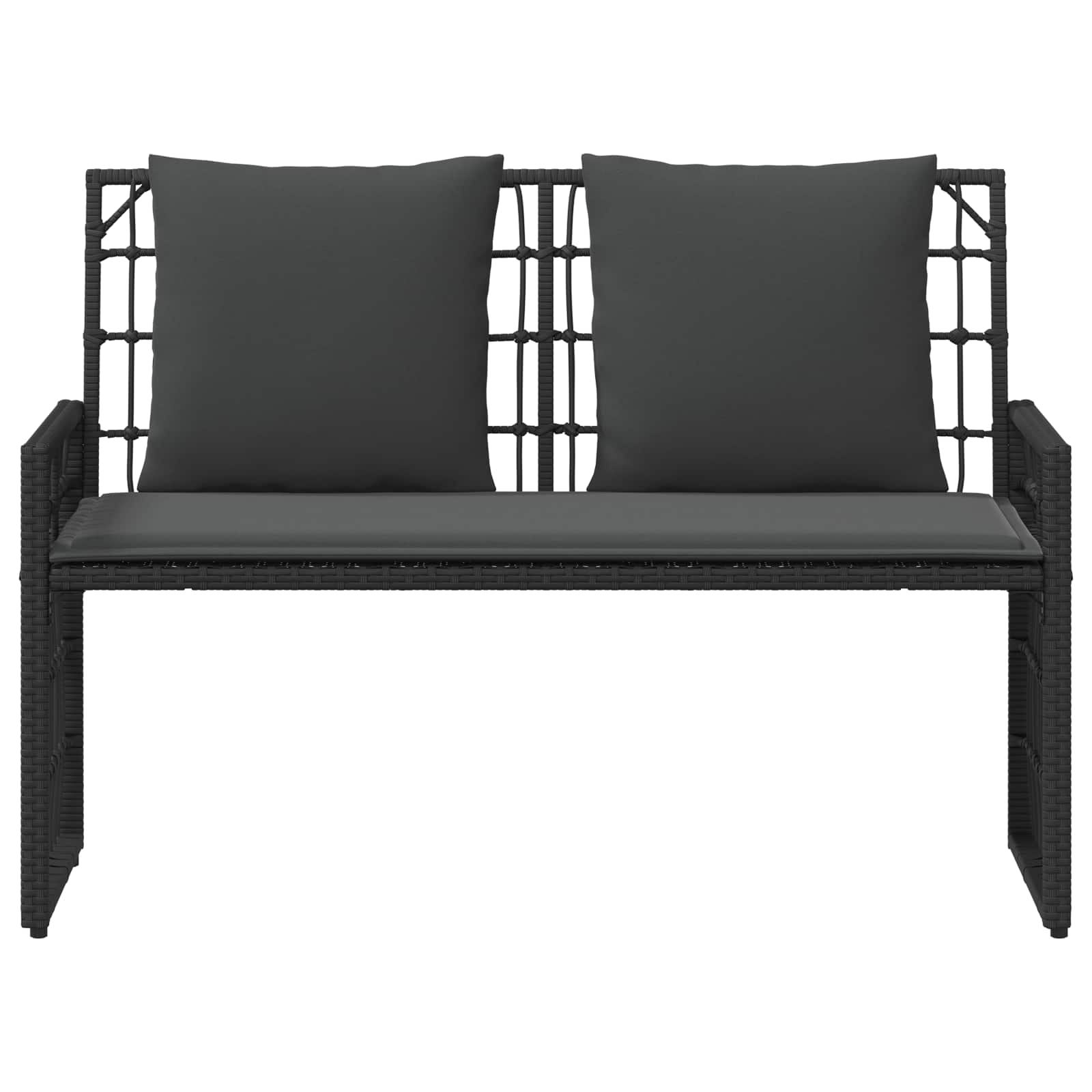 Bank Outdoor 2 -Seater 116 x 55 x 82 cm Steel and Poly Rattan